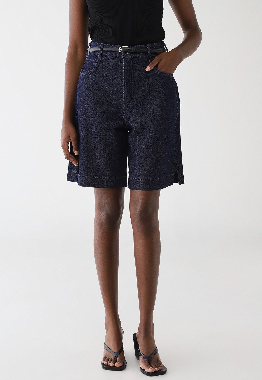 Imagem principal Bermuda Feminina Colcci Jeans Cintura Alta Escura Colcci Jeans azul