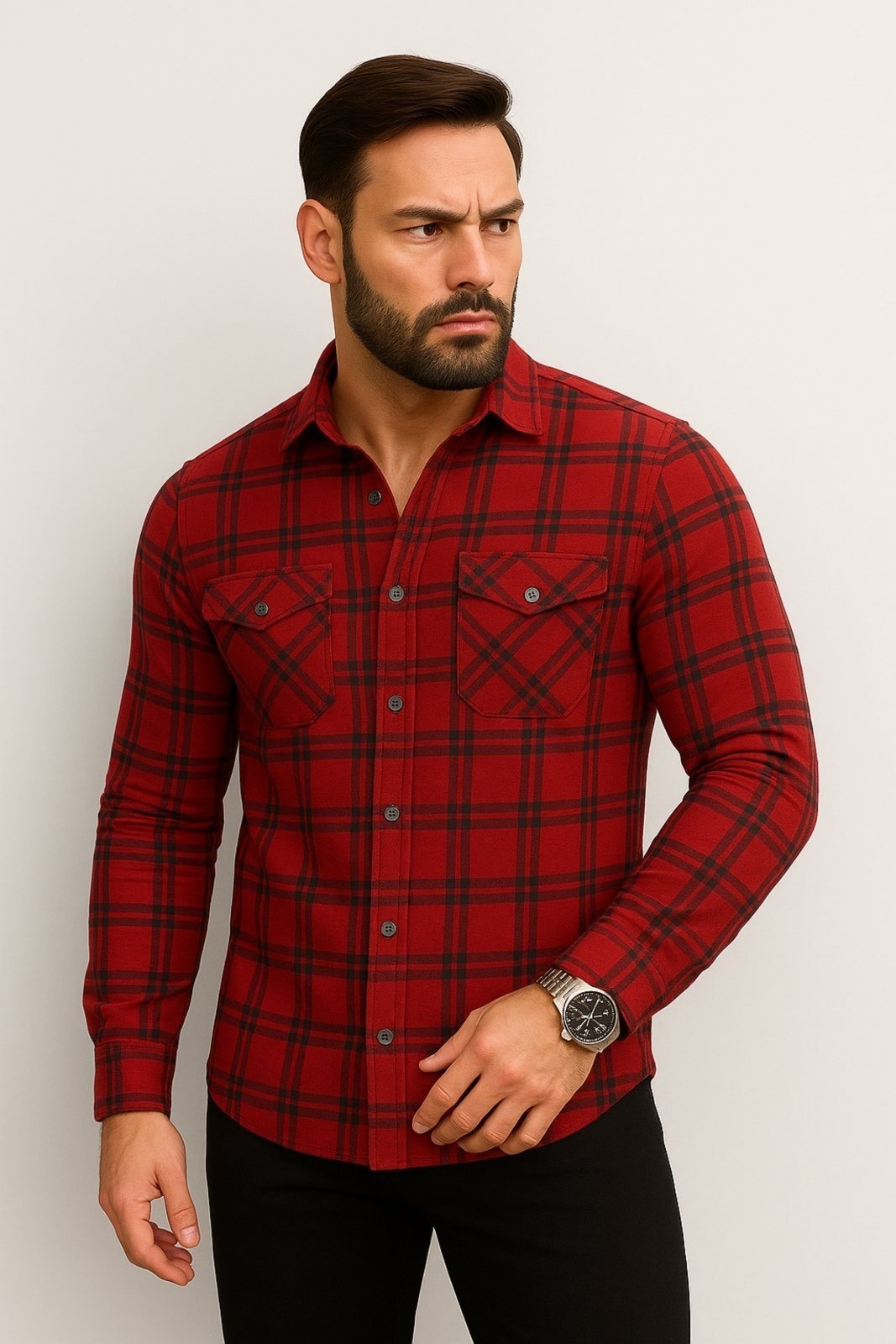 Imagem principal Camiseta Xadrez D Bell Outlet Fashion Masculina Vermelha D BELL OUTLET FASHION vermelho