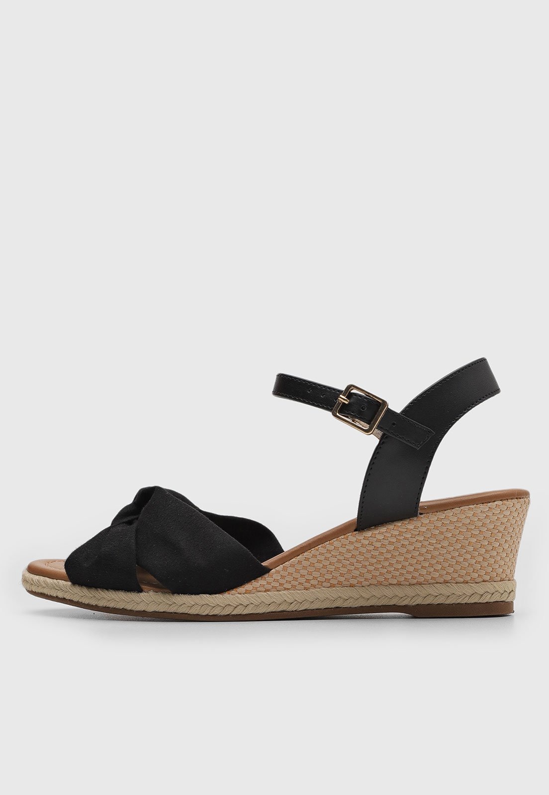 Imagem principal Sandália Feminina cê Anabela Nó Preta BEBECÊ preto