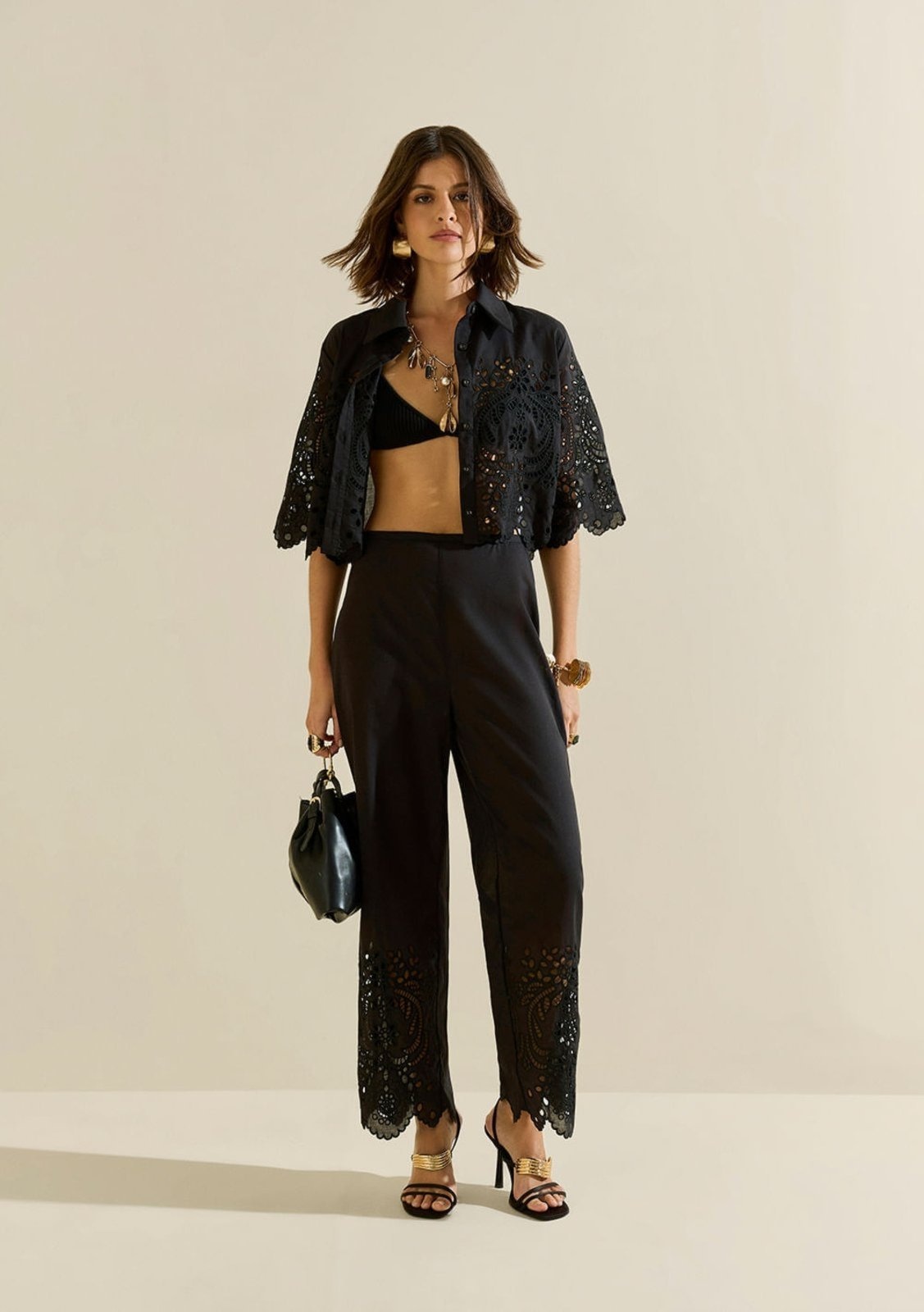 Imagem principal Calça Morena Rosa Reta Alta Preto Morena Rosa preto rosa