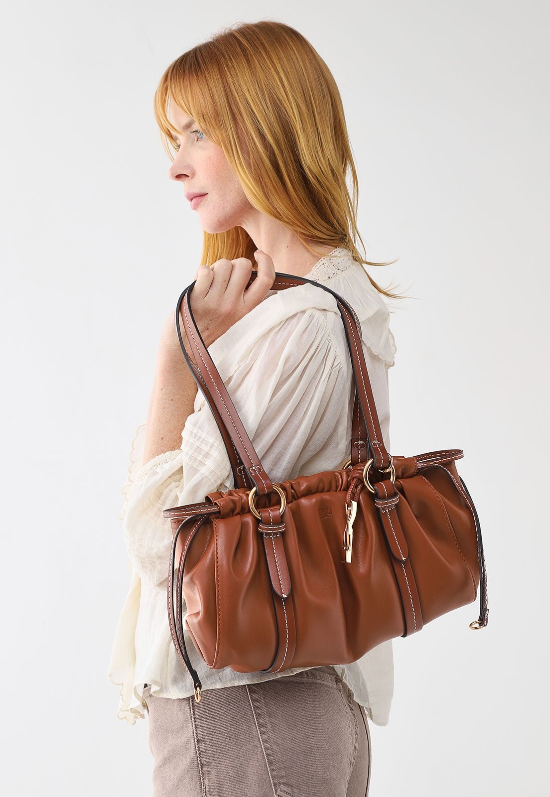 Imagem principal Bolsa Feminina Santa Lolla Franzida Santa Lolla caramelo