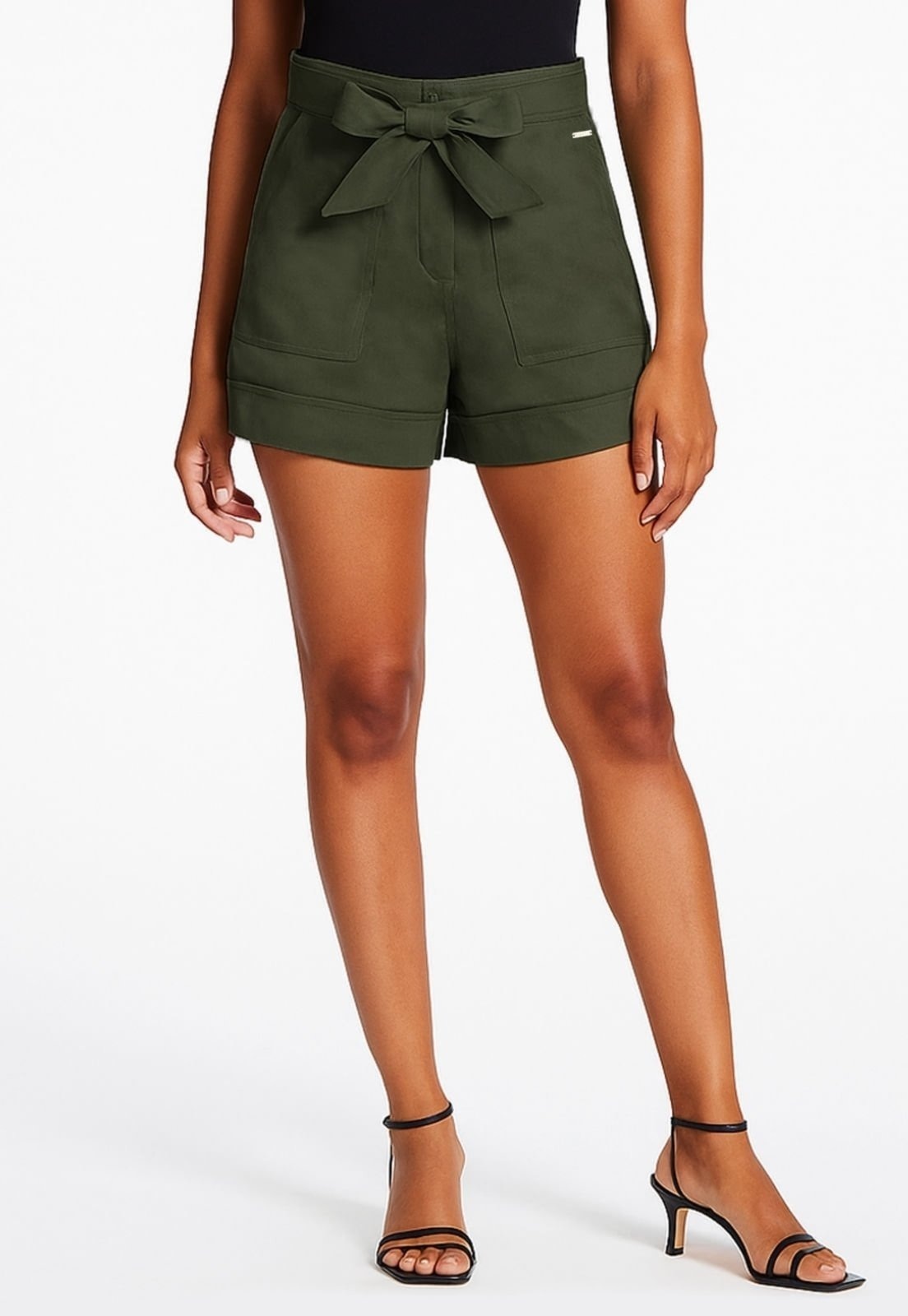 Imagem principal Short Guess Faixa Lyocel Verde Escuro Guess amarelo verde