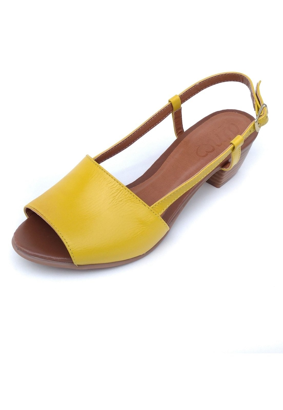 Imagem principal Sandália de Salto em Couro Amo Calçados Mimi Amarela Amo Calçados amarelo