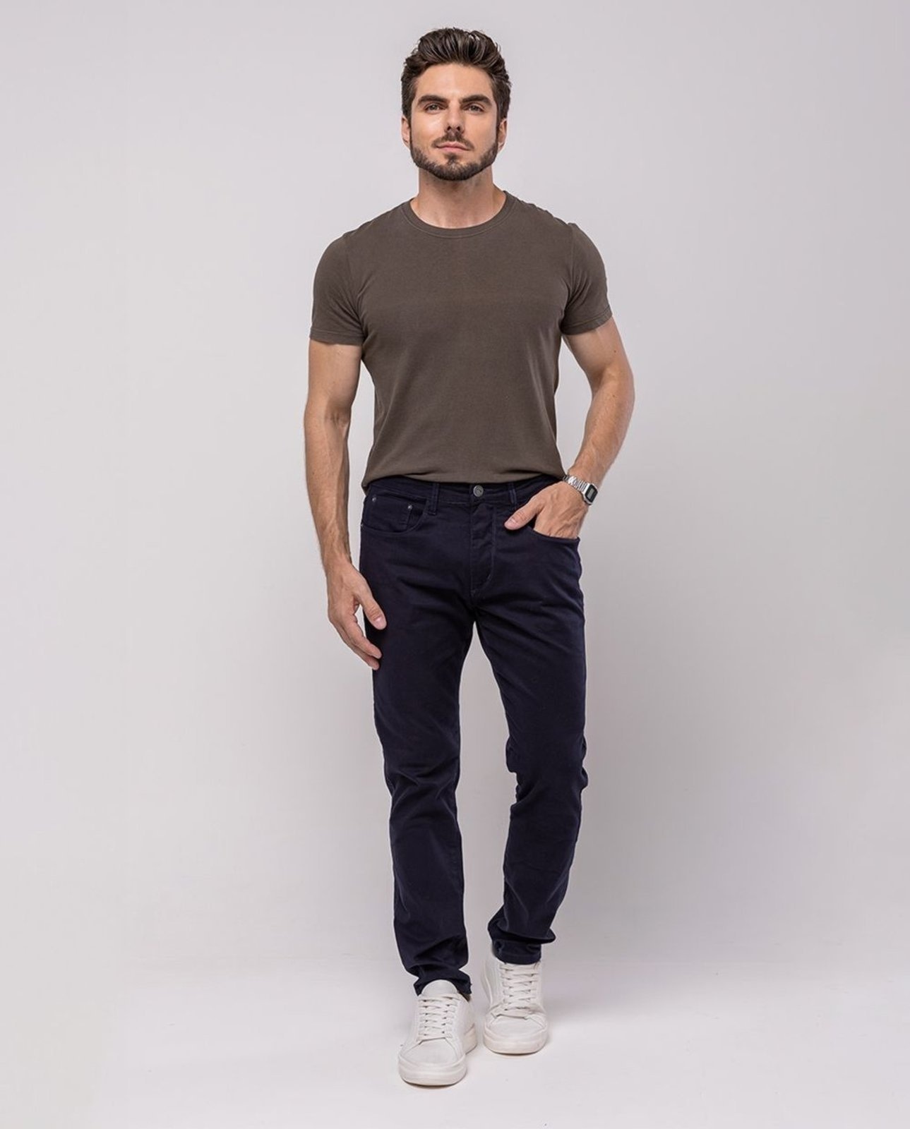 Imagem principal Calça Sarja Masculina Slim Fit Básica 22191 Marinho Consciência azul marinho