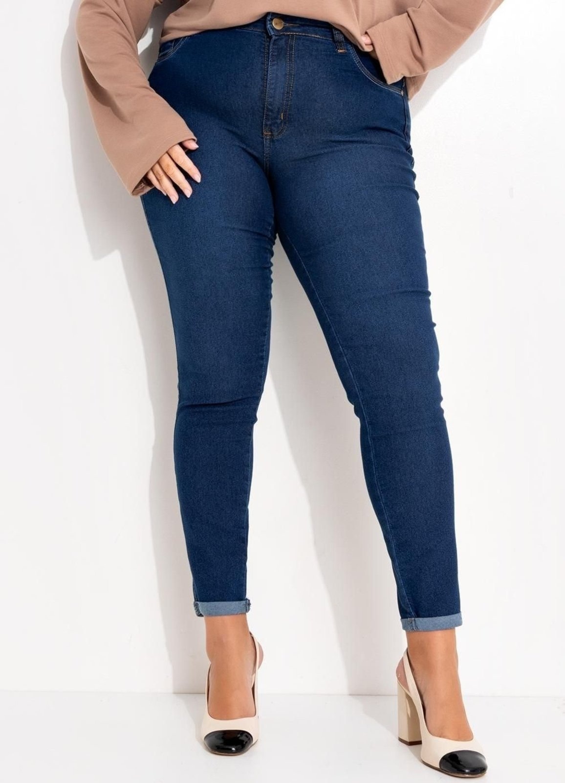 Imagem principal Calça Em Jeans Com Elstano Escuro Marguerite azul