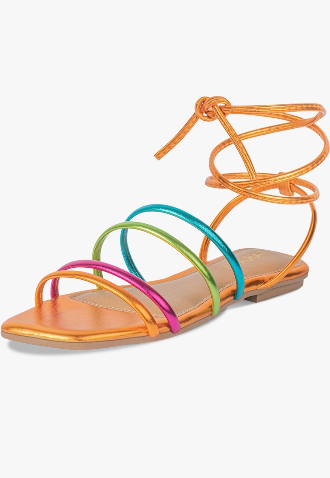 Imagem principal Sandália Feminina Rasteirinha Tiras De Amarração Leve Confortável Moda TAKATA BY RAFAEL TAKATA multicolorido