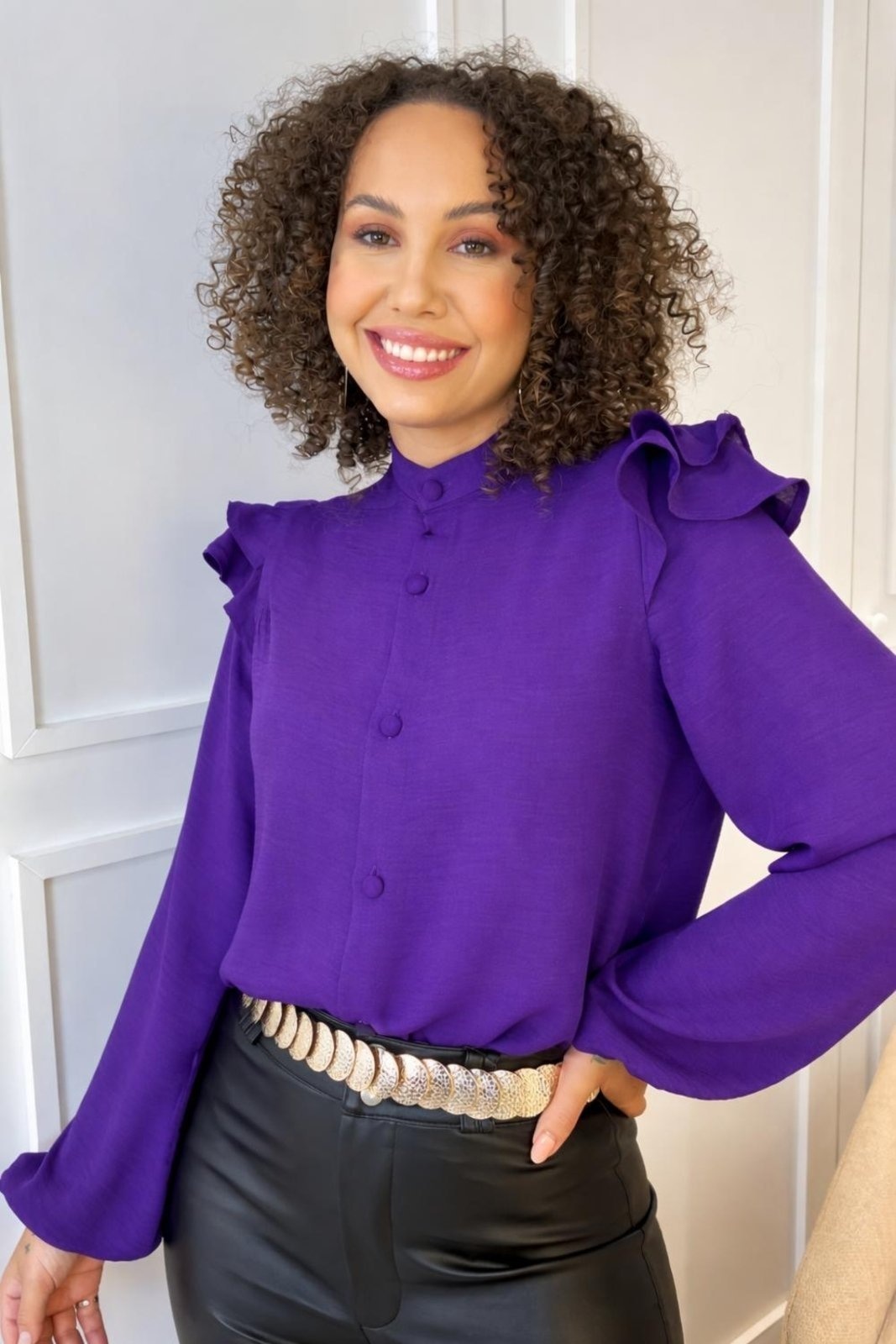 Imagem principal Camisa Vanibele Babados Púrpura Vanibele roxo púrpura