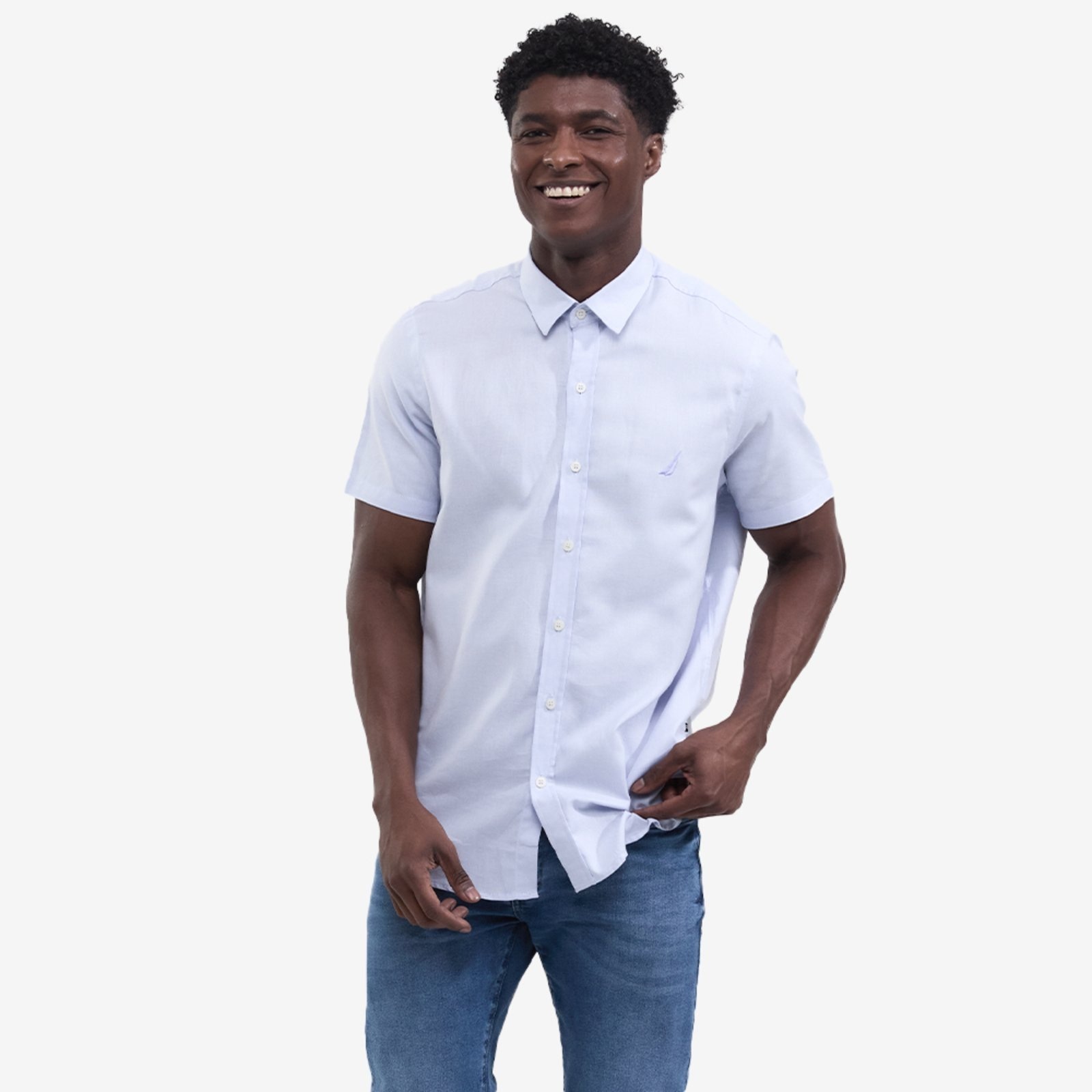 Imagem principal Camisa Nautica Manga Curta Oxford Claro Nautica rosa