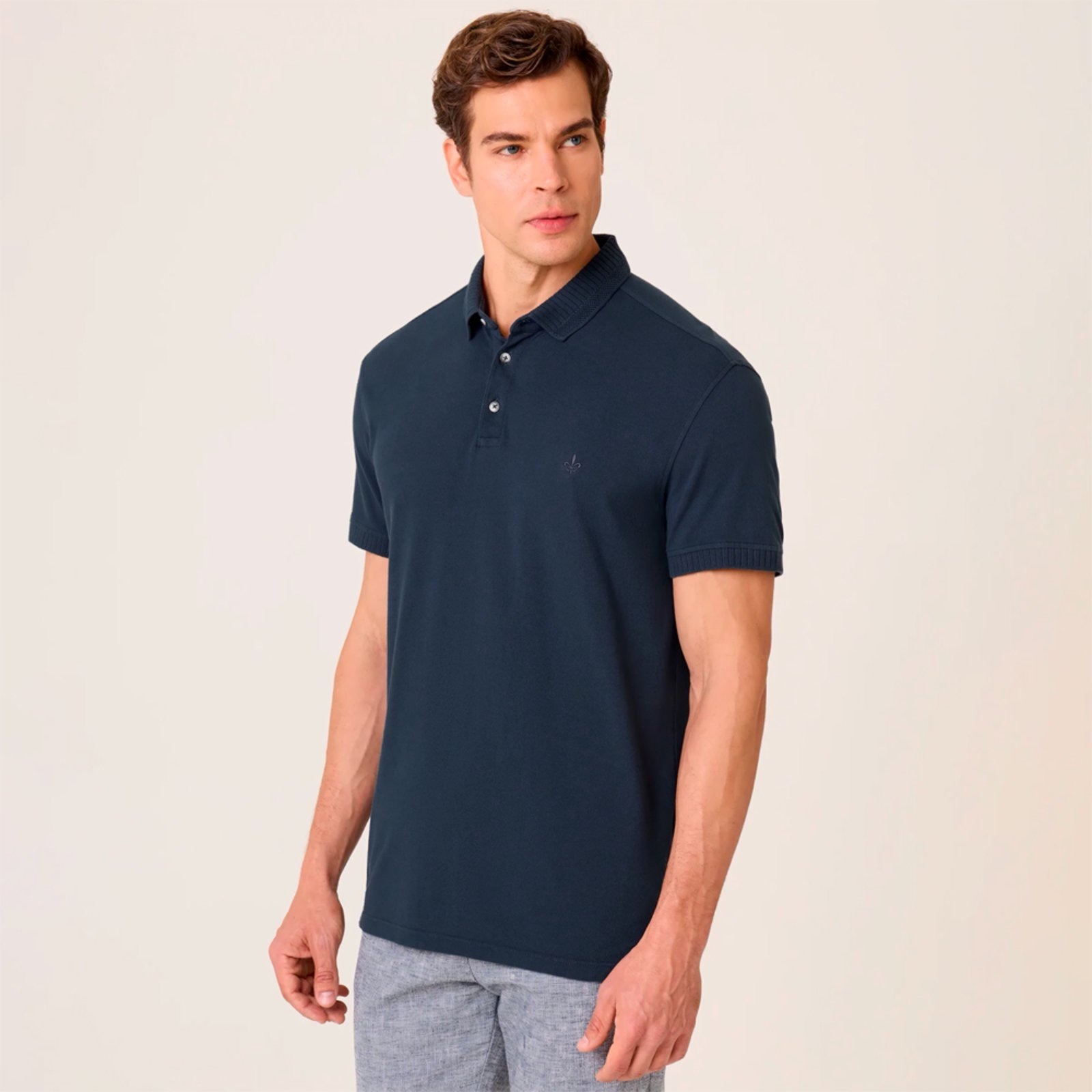 Imagem principal Camisa Polo Dudalina Piquet Texture Ve26 Marinho Masculino Dudalina azul marinho