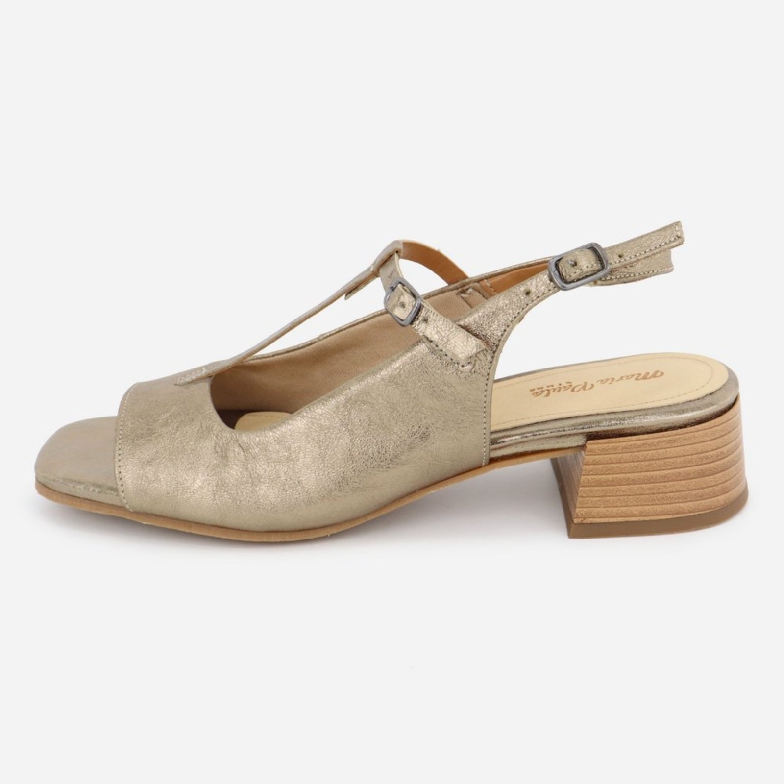 Imagem principal Sandália Prata Fácil Calce Maria Paula Couro Baixo Salto Feminina Velho MARIA PAULA prata velho