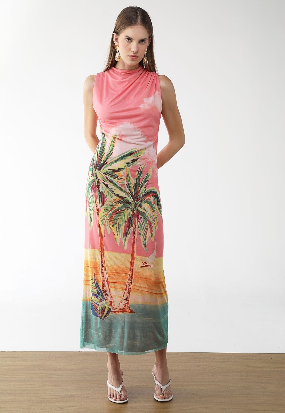 Imagem principal Vestido Feminino FARM Estampa Sunset Midi FARM rosa