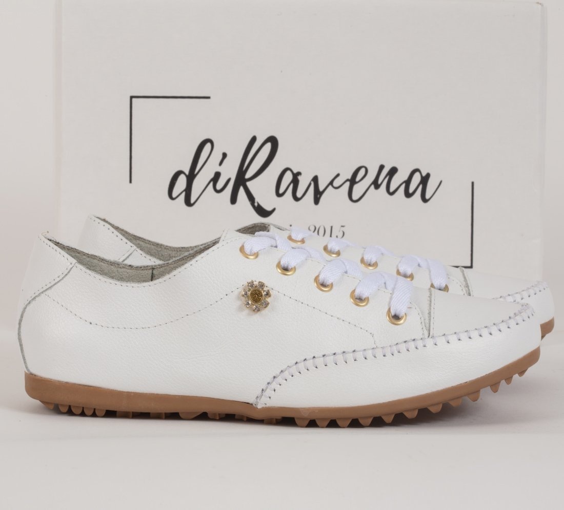 Imagem principal Tênis Sapatênis Feminino diRavena em Couro - Cod100 diRavena branco/off-white