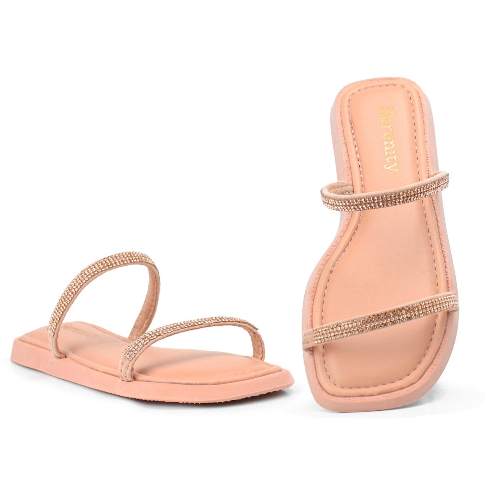 Imagem principal Sandália Feminina Papete Com Strass Verão Confortável Sapatofran rosa/rosê rosa