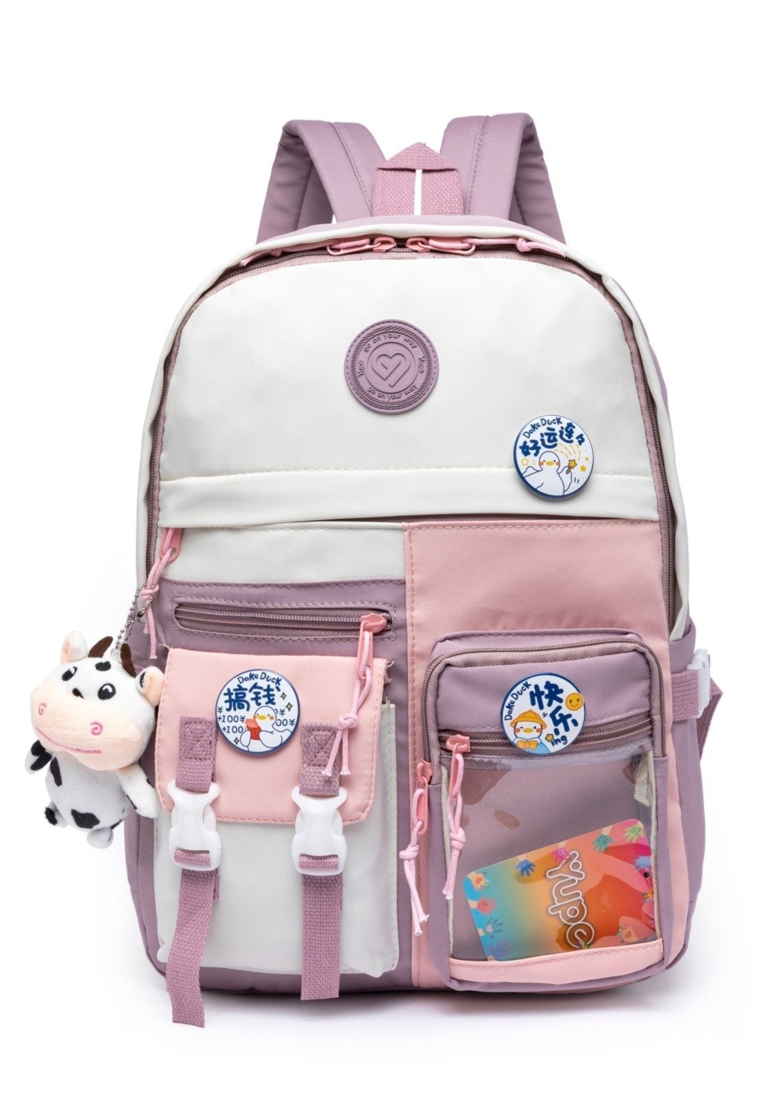 Imagem principal Mochila Feminina Juvenil Bolsa Escolar Casual Reforçada Notebook YUPE rosa