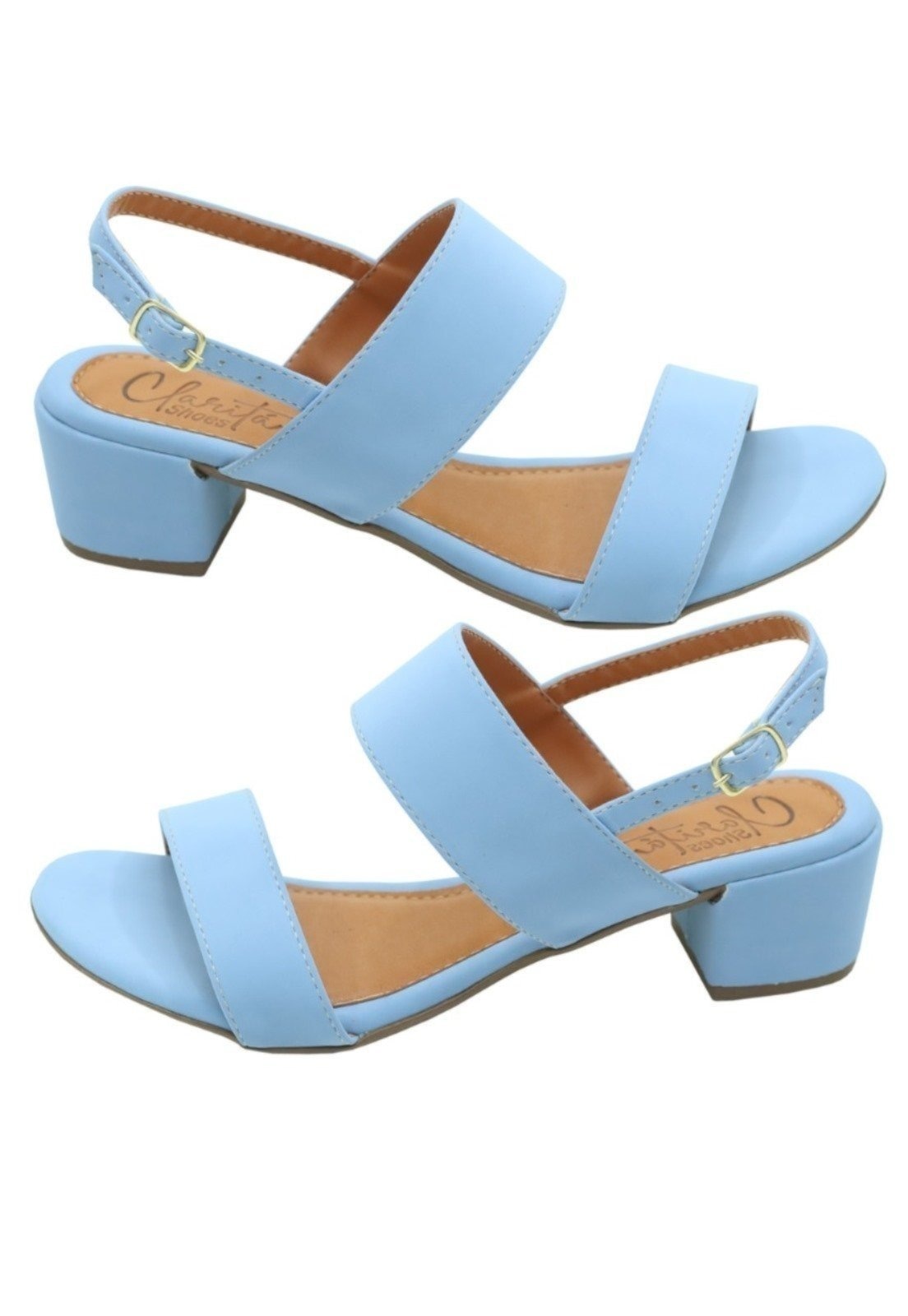 Imagem principal Sandália Salto Baixo Donna santa Tradicional Claro Donna Santa azul