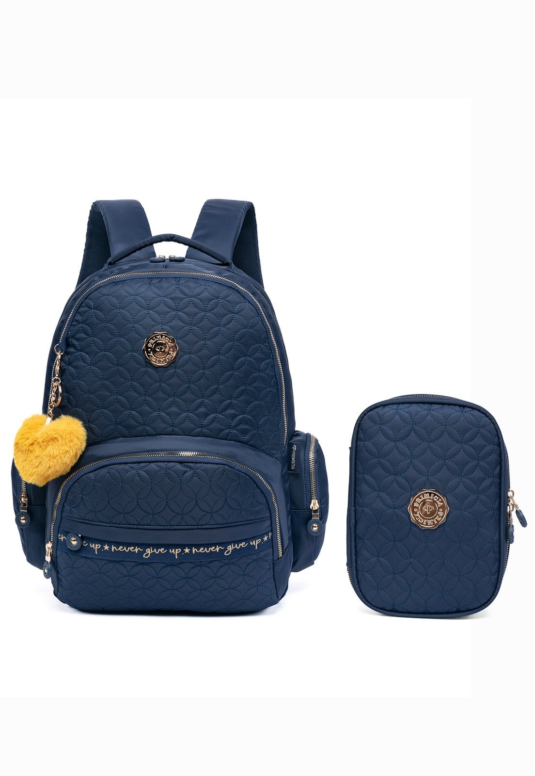 Imagem principal Kit Mochila Primicia Estojo Escolar Juvenil Espaçosa Moderna Primicia azul marinho