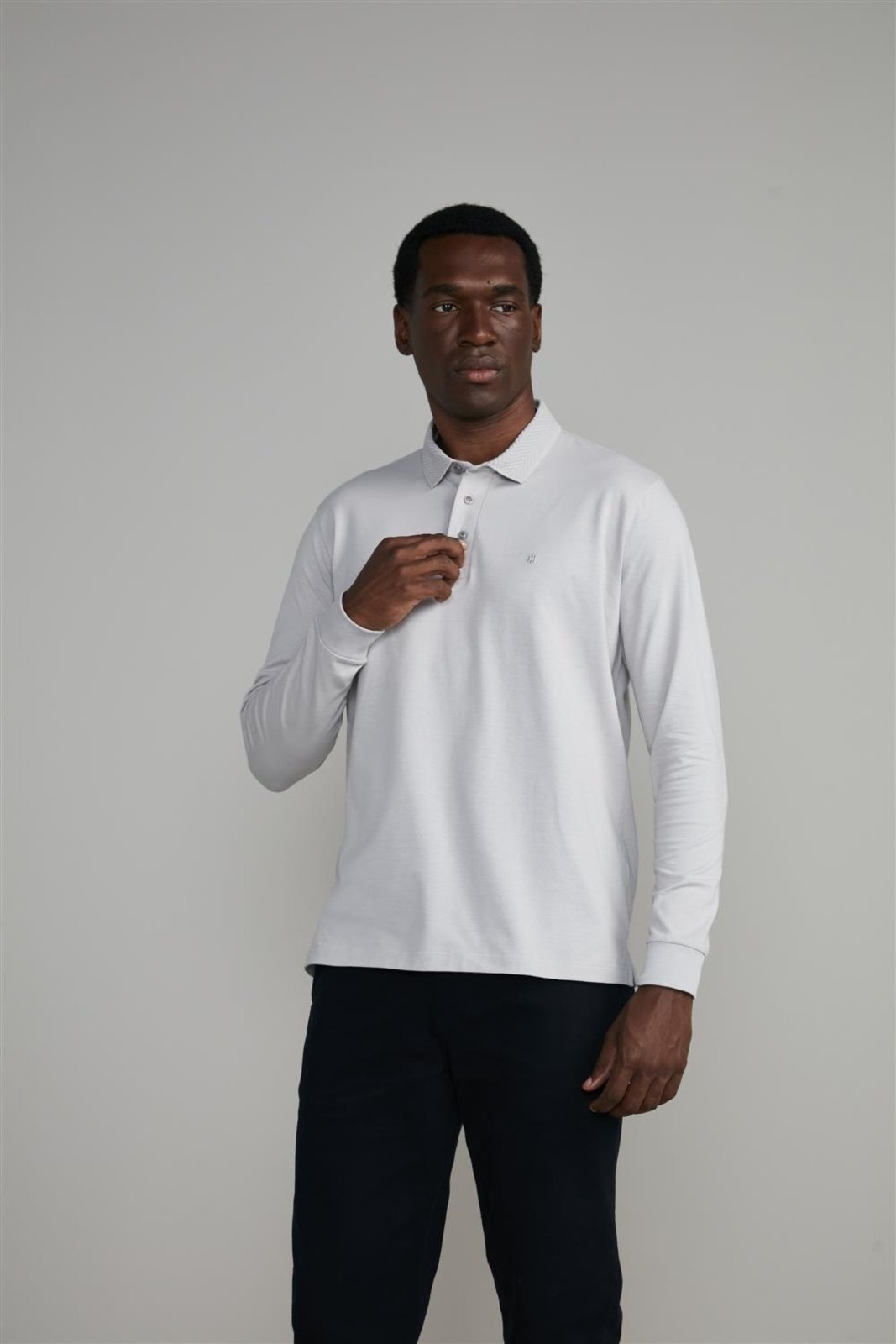 Imagem principal HIGHSTIL Camisa Polo Manga Longa Malha Comfort HIGHSTIL cinza