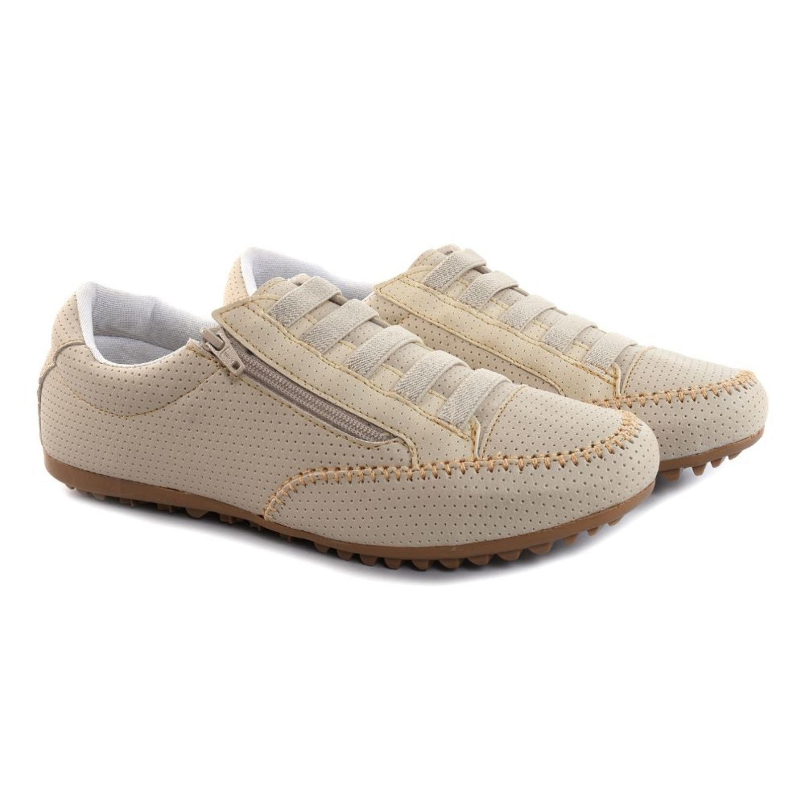 Imagem principal Sapatênis Tênis Feminino Leve Cor Zíper Lateral ROMEU E JULIETA SHOES bege