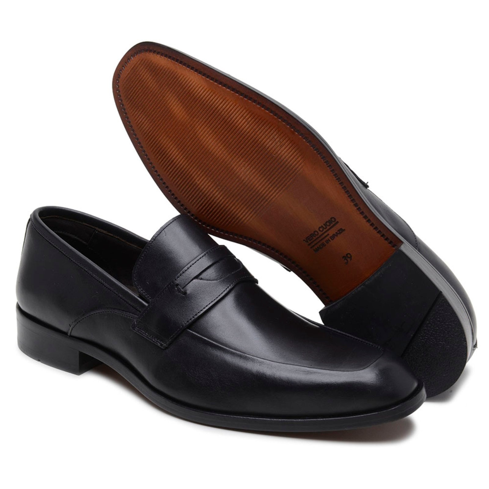 Imagem principal Sapato Mocassim Masculino Veritimo Oxford Loafer Derby Sola De Couro Conforto Sofisticado Veritimo preto
