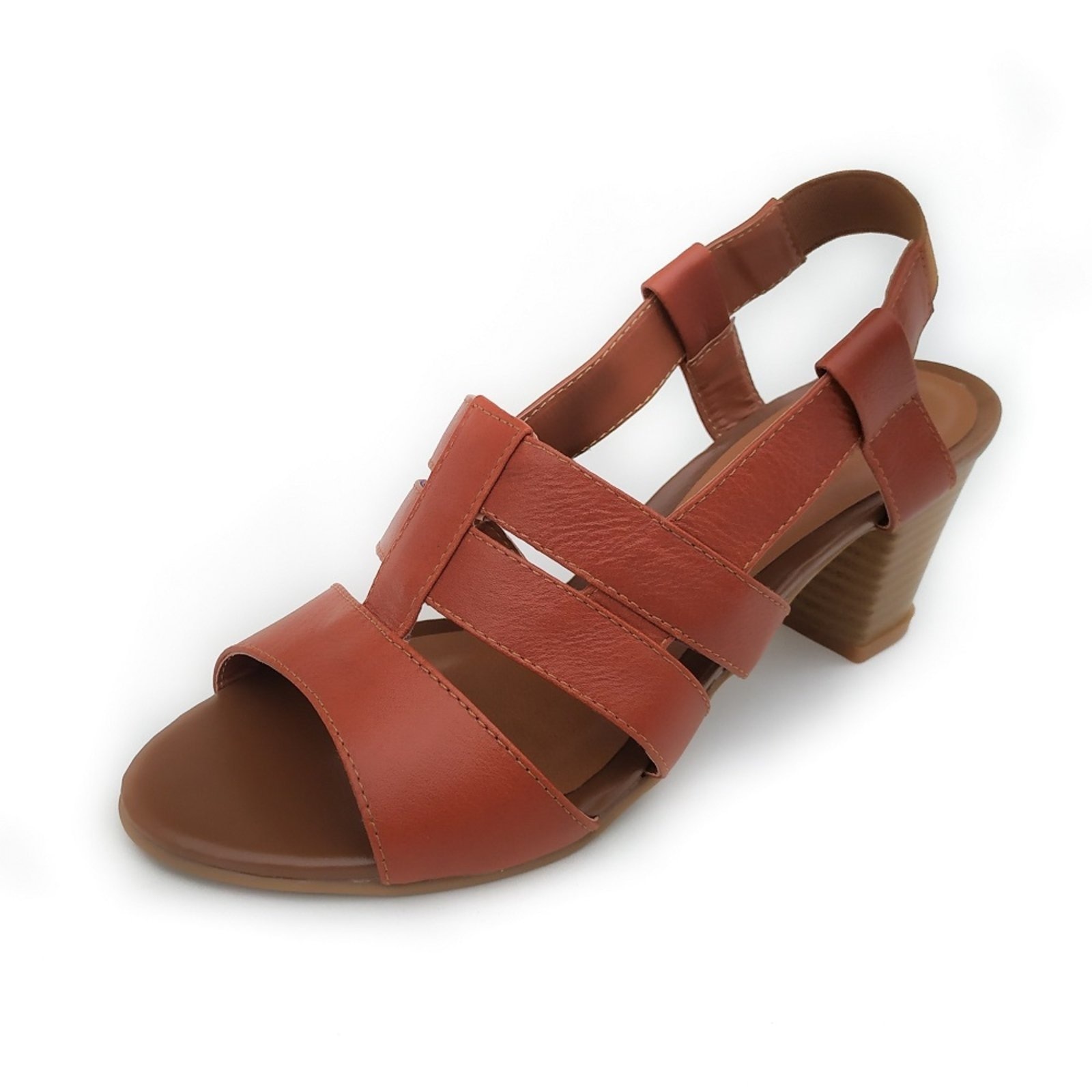 Imagem principal Sandália de Salto Couro Amo Calçados Viena Amo Calçados caramelo