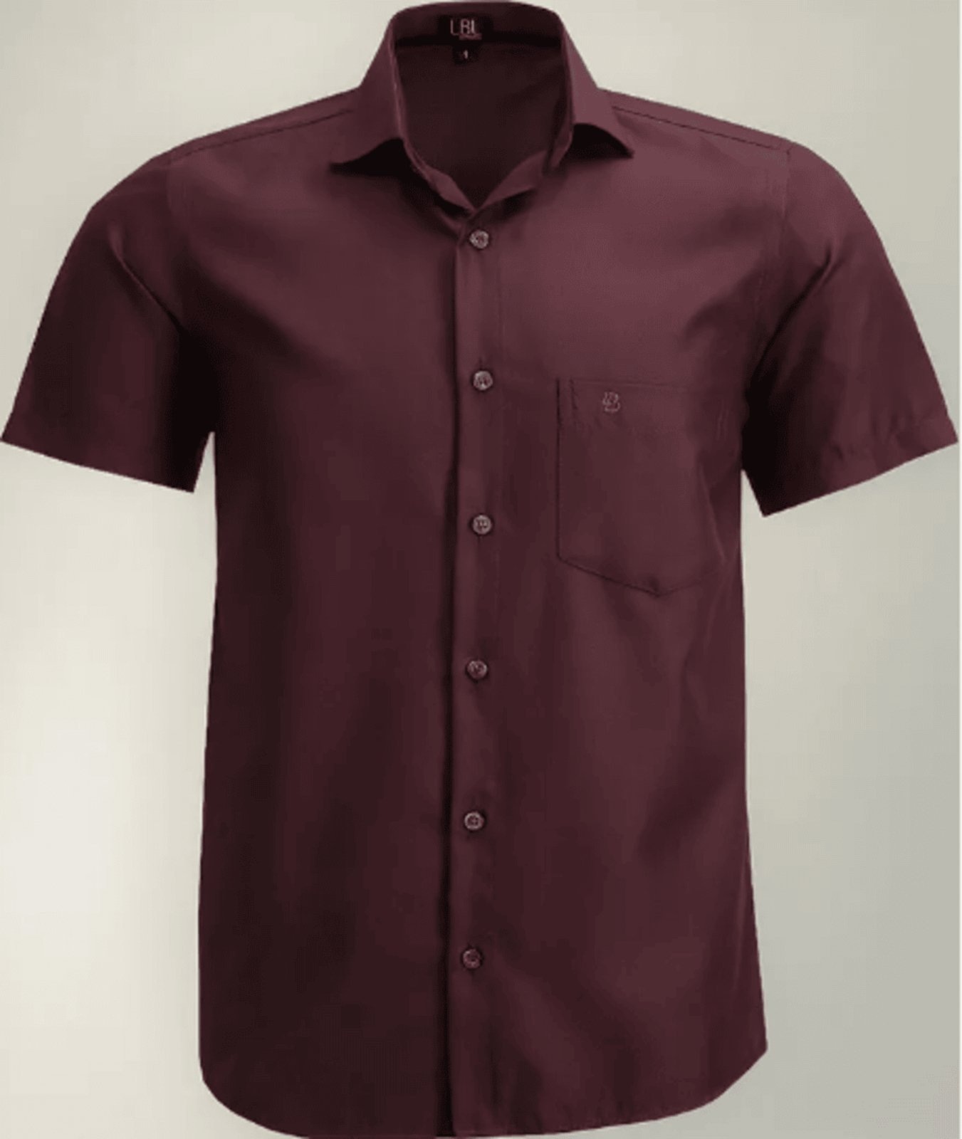 Imagem principal Camisa Social LBL Comfort Lynd Poliéster Macia Passa fácil Com Bolso Manga Curta Amil bordô