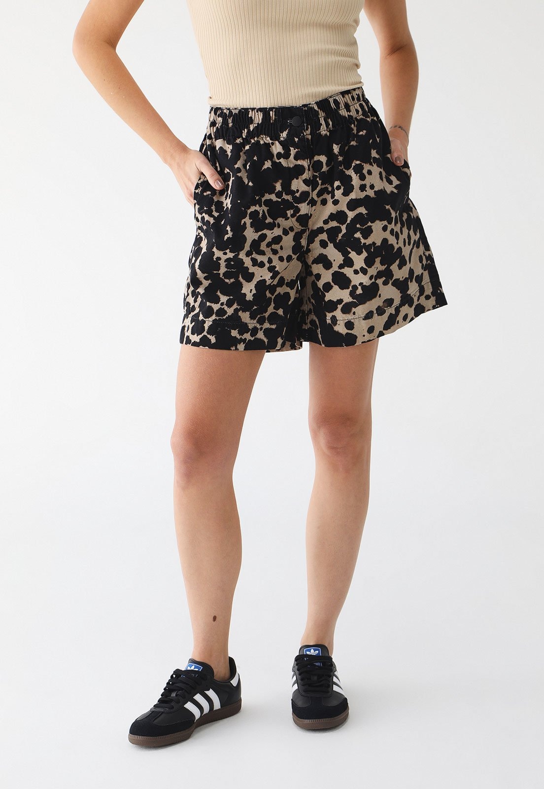 Imagem principal Short TOPSHOP Evasê Estampado Topshop bege