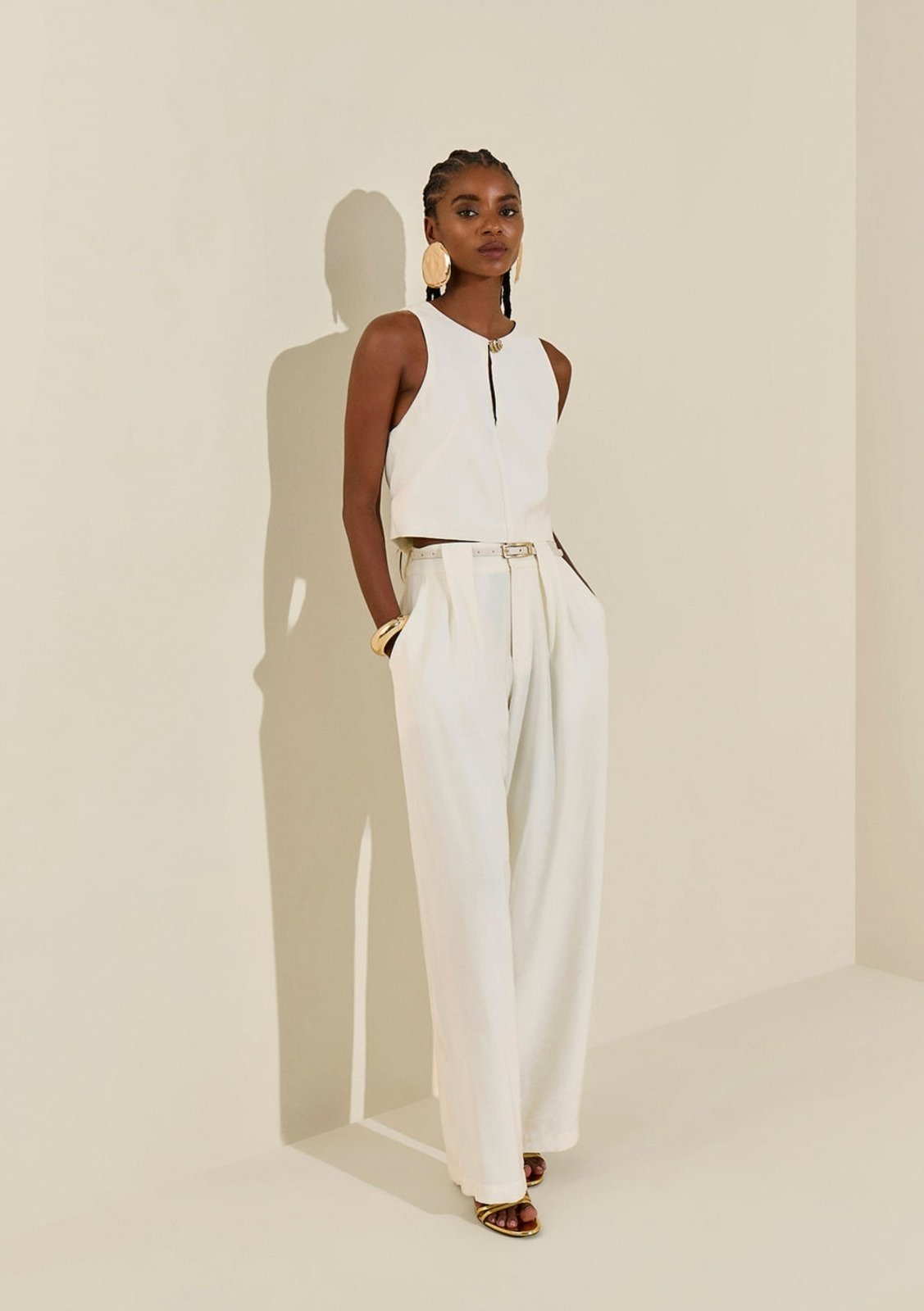 Imagem principal Calça Morena Rosa Reta Alta Estampado Morena Rosa estampado rosa