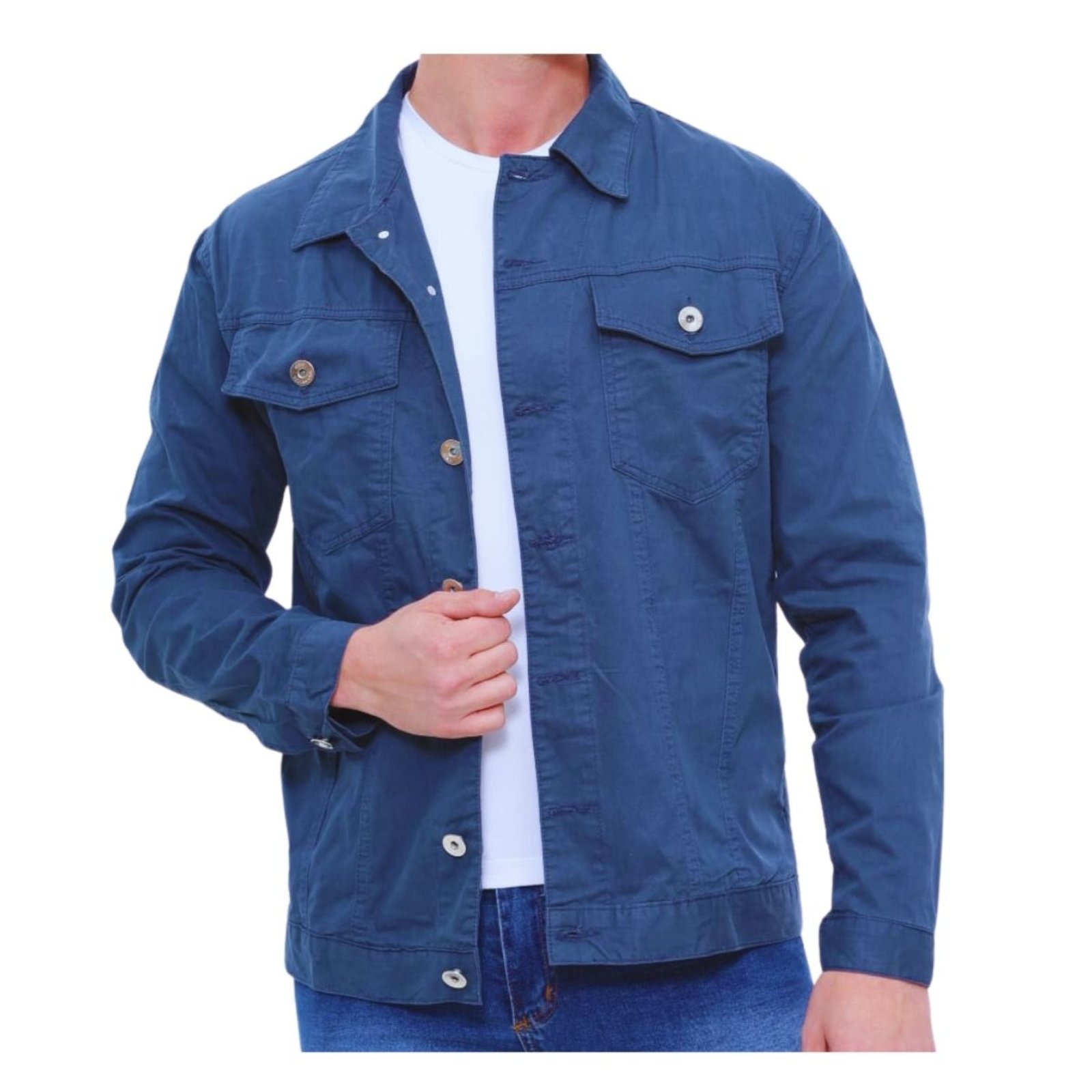 Imagem principal Jaqueta Masculina Sarja Marinho Jeans Loka azul/azul marinho azul