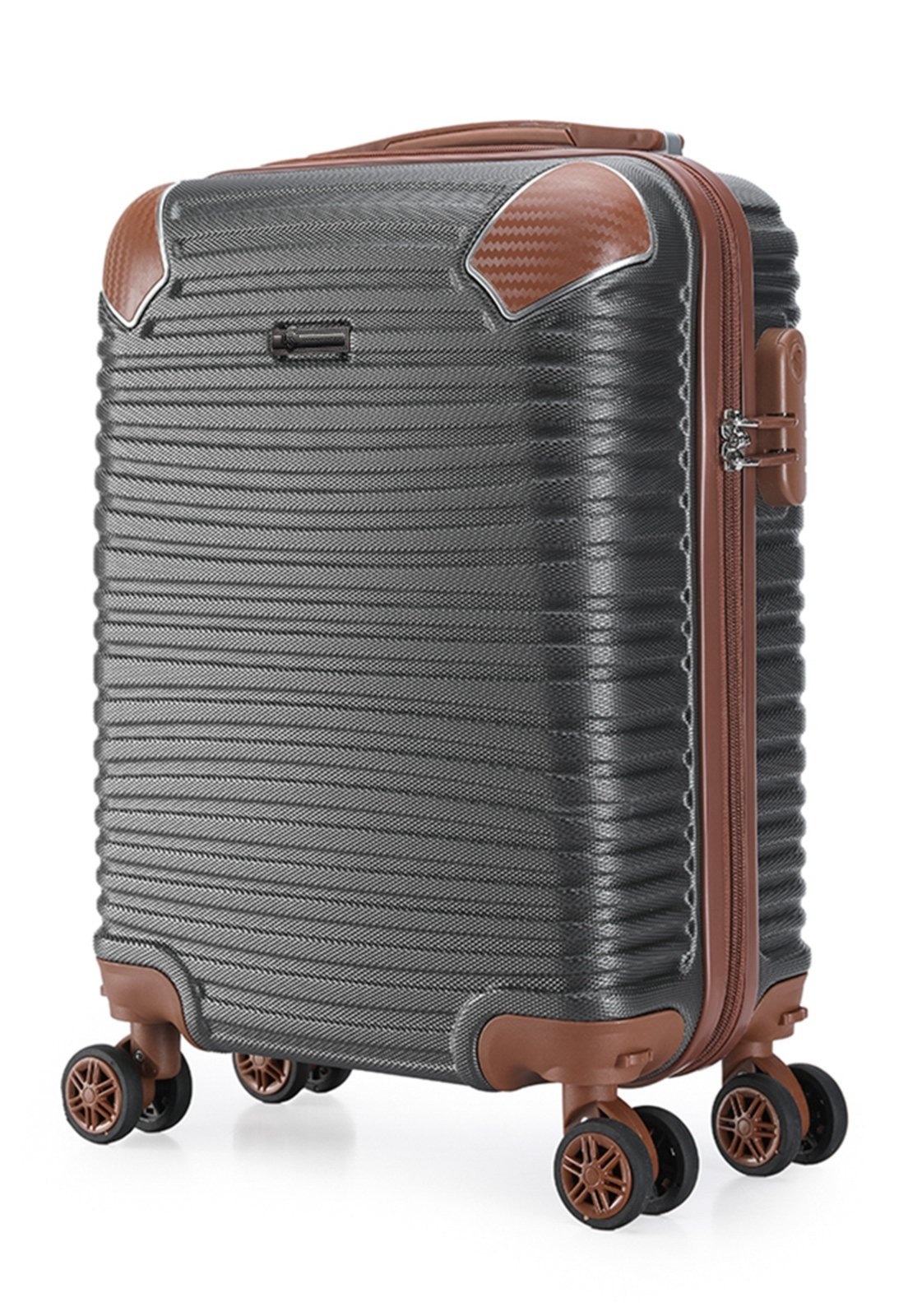 Imagem principal Mala Pequena De Mão Viagem Bordo 4 Rodas Swissport Reforçada Executiva Swissport cinza