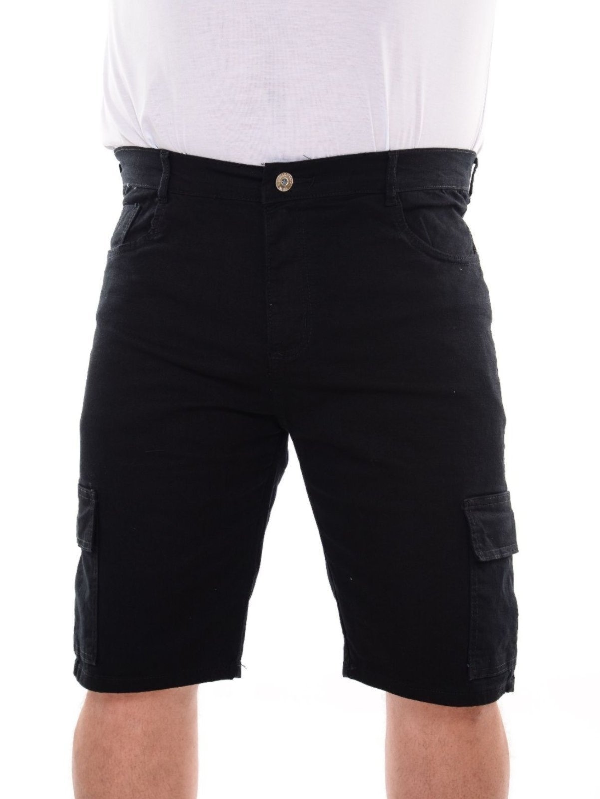 Imagem principal Bermuda Cargo Plus Size Jeans Loka Colorida Na Sarja Jeans Loka preto