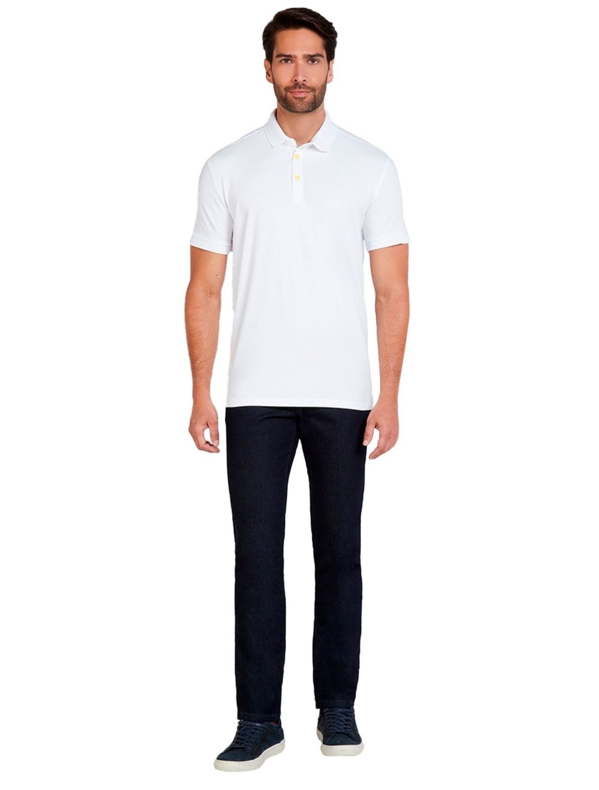 Imagem principal Polo Dudalina Masculina Slim Fit Malha Branca Dudalina branco