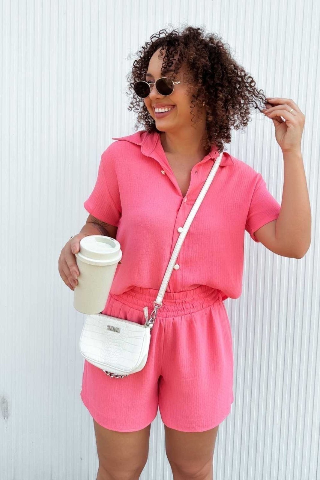 Imagem principal Short Vanibele Alfaiataria Goiaba Vanibele rosa