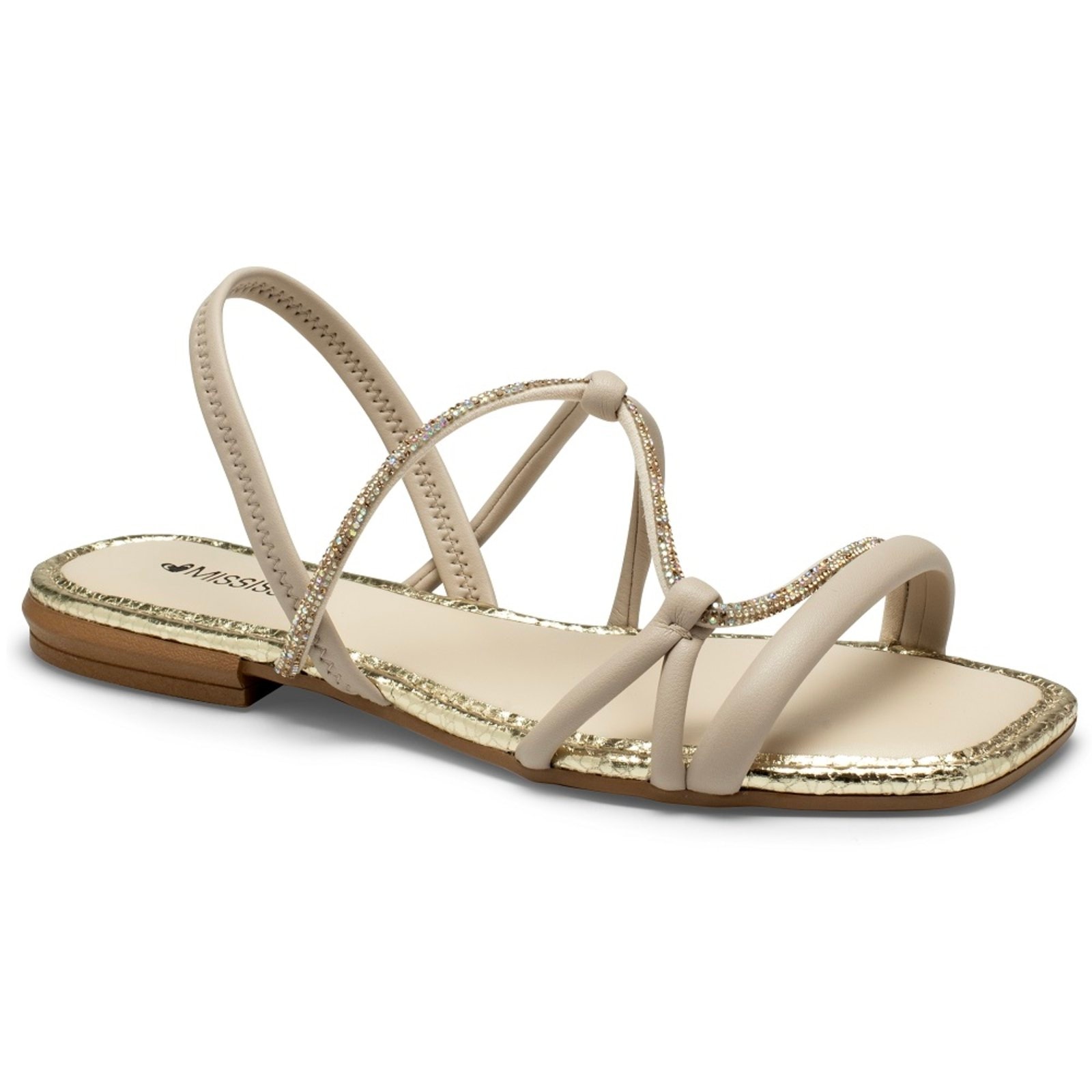 Imagem principal Sandália Rasteira Mississipi MC794 Feminina - Marfim MISSISSIPI bege