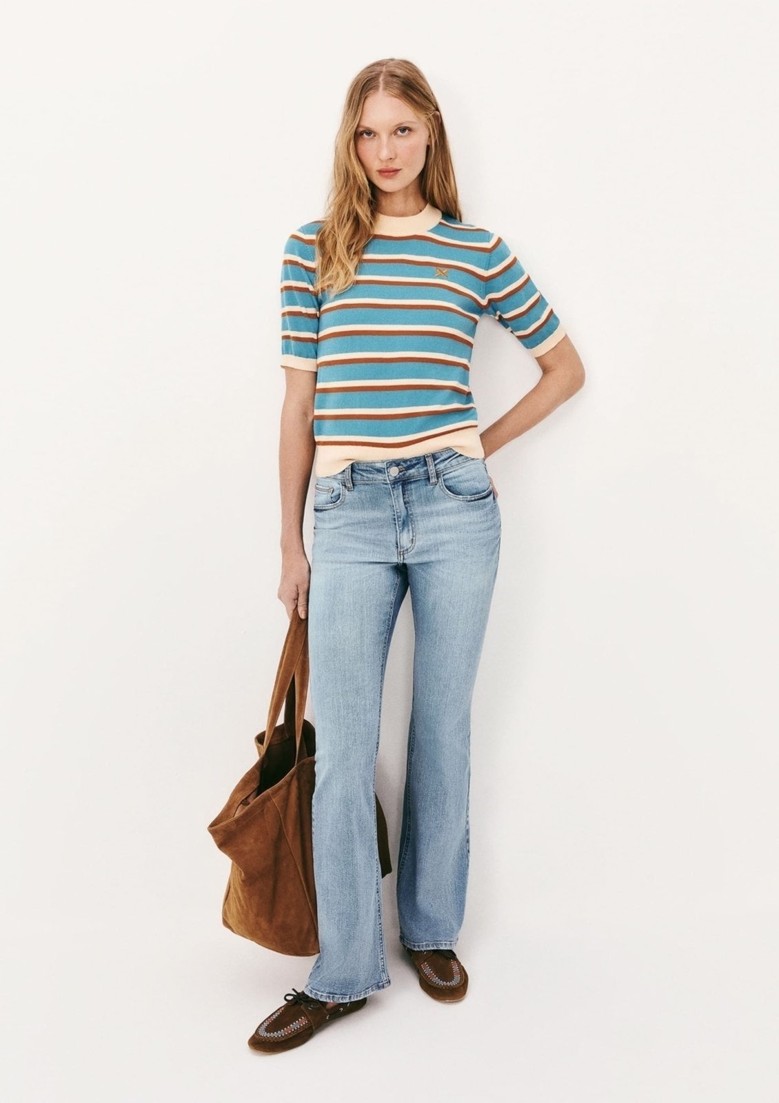 Imagem principal Calça Jeans Básica Feminina Flare Cintura Média Com Elastano Hering azul