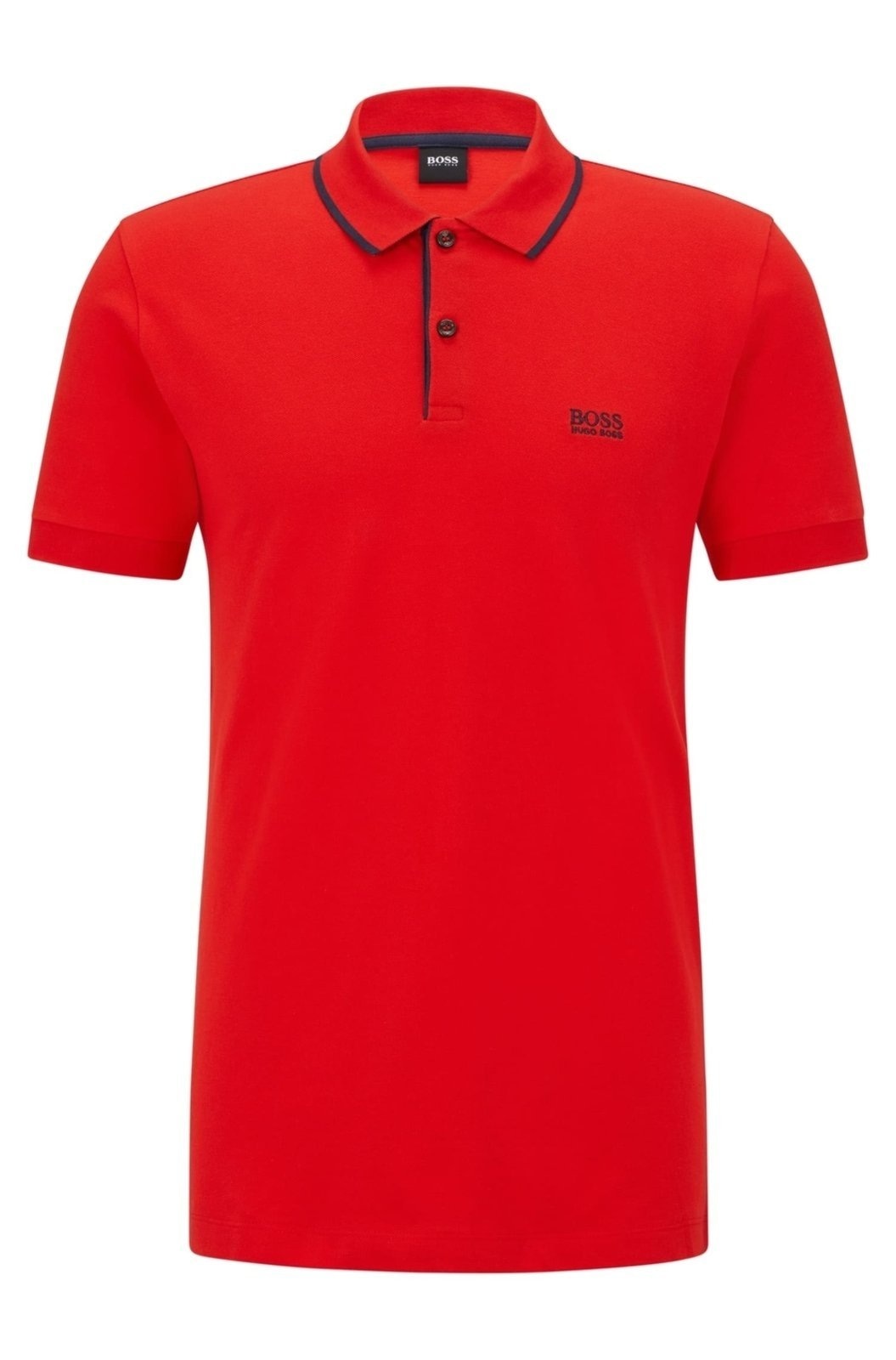 Imagem principal Camisa Polo De Piquet De Algodão Com Logotipo Bordado Boss vermelho