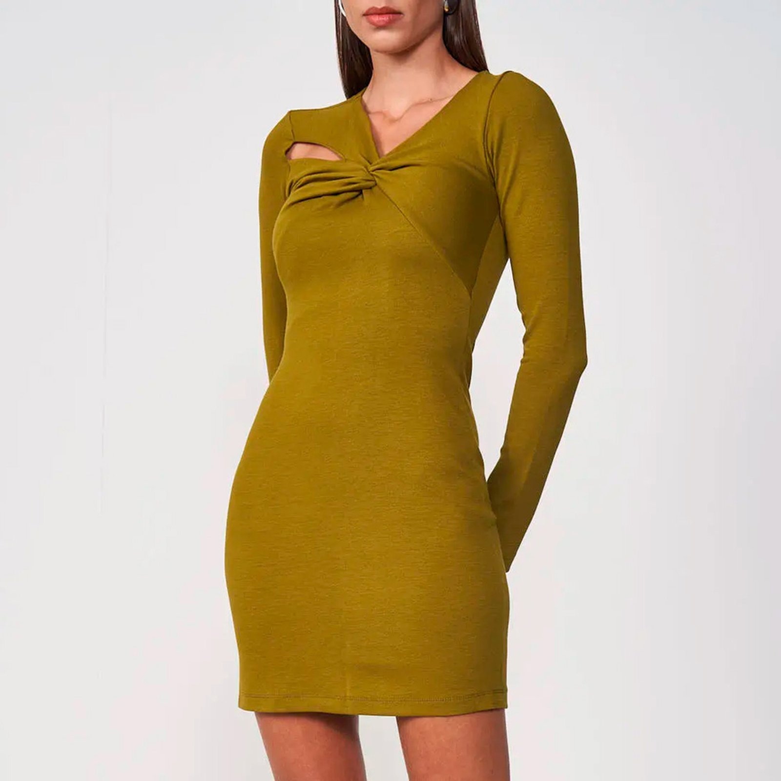 Imagem principal Vestido Curto Colcci Gola Detail In25 Feminino Colcci verde