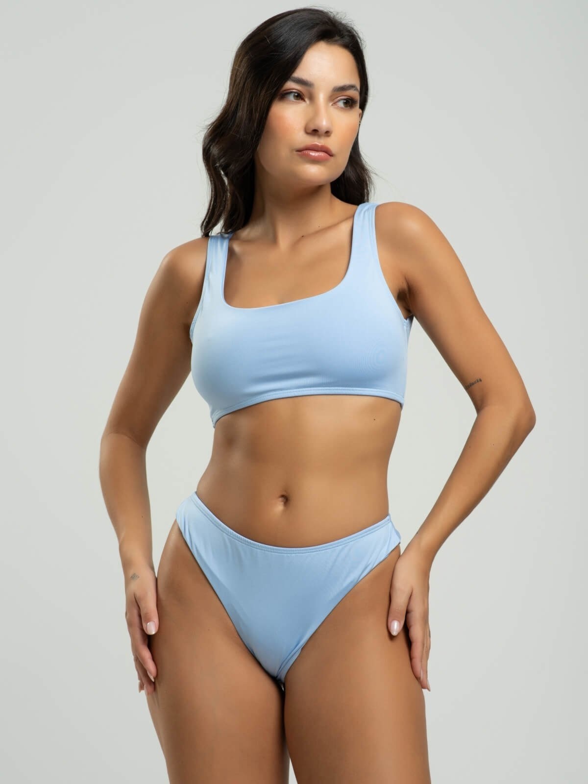 Imagem principal Biquini Regata Calcinha Fio Duplo Bojo Removivel Proteção Uv 50+ Vicbela Serenity Vicbela azul