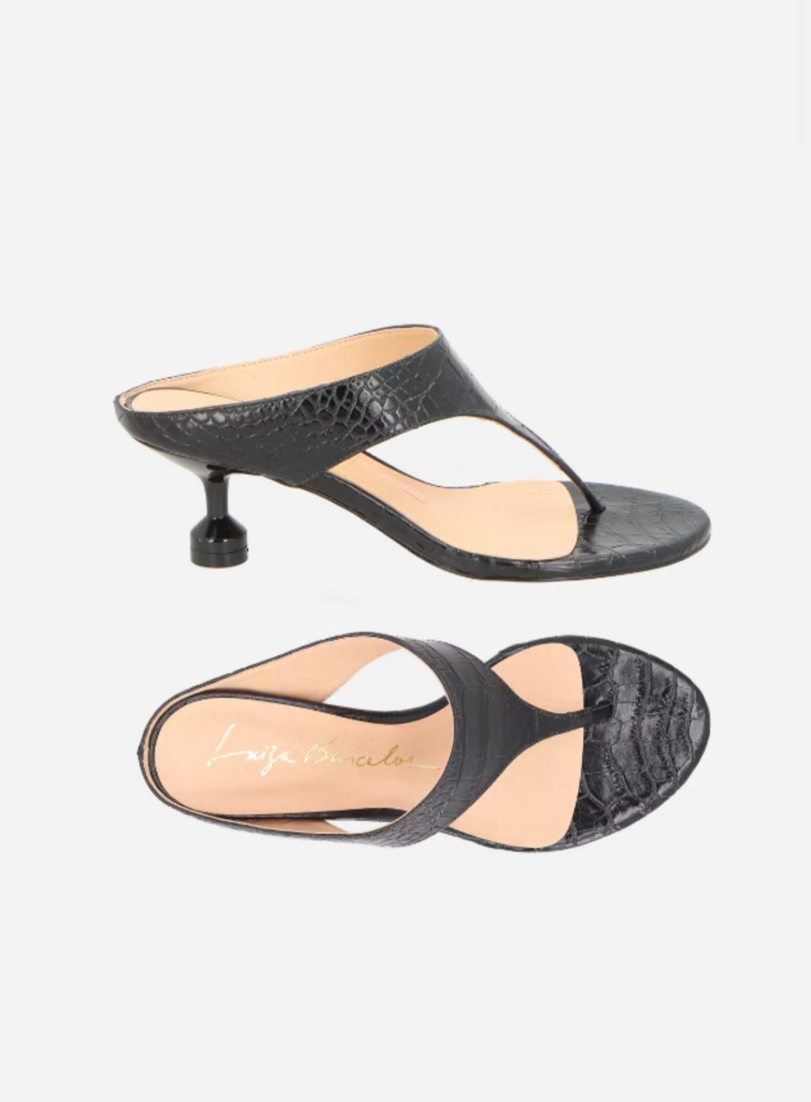 Imagem principal Mule Luiza Barcelos Em Couro Croco E Salto Medio Taça Luiza Barcelos preto