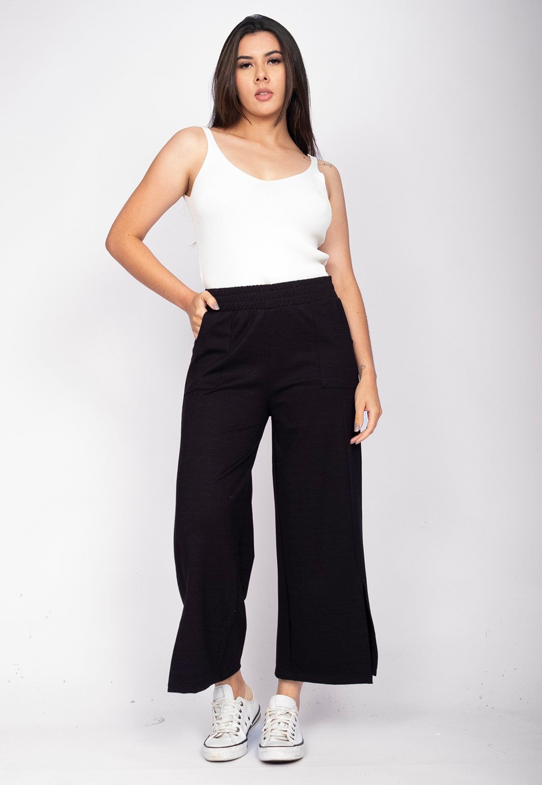 Imagem principal Calça Pantacourt Amazônia Vital Malha Encorpada Preta Amazonia Vital preto