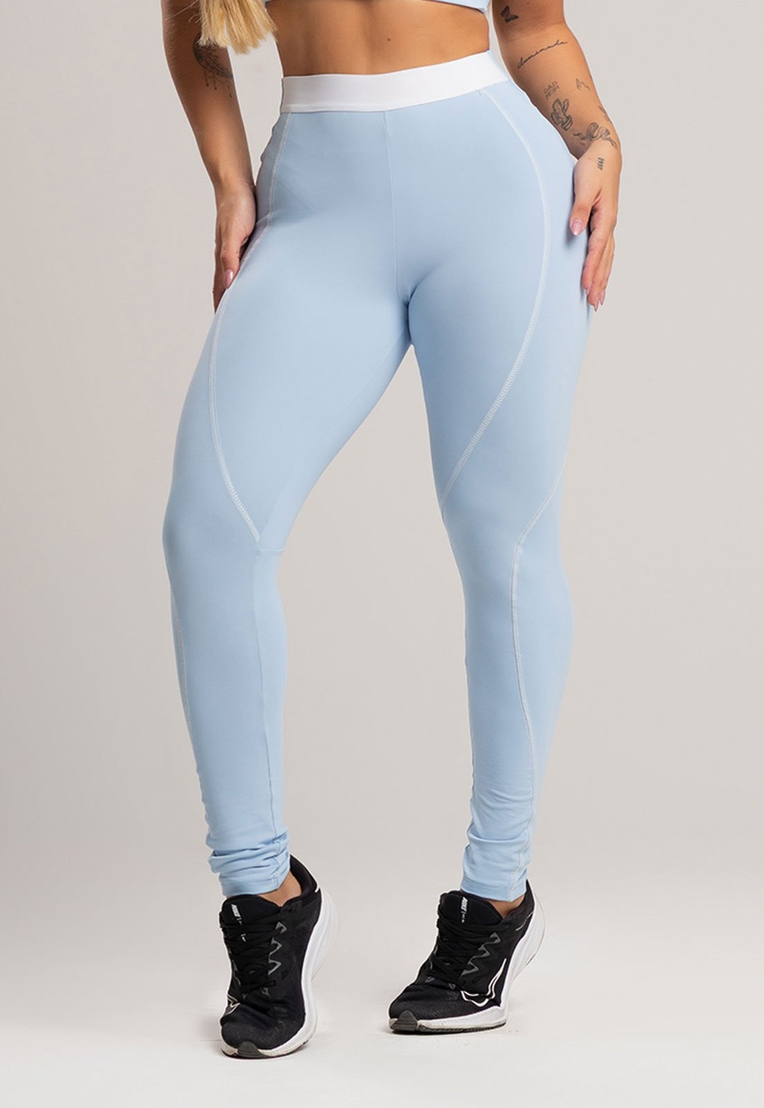 Imagem principal Calça Legging MVB Modas com Elástico Cintura Alta Feminina Poliamida Céu Mvb Modas azul