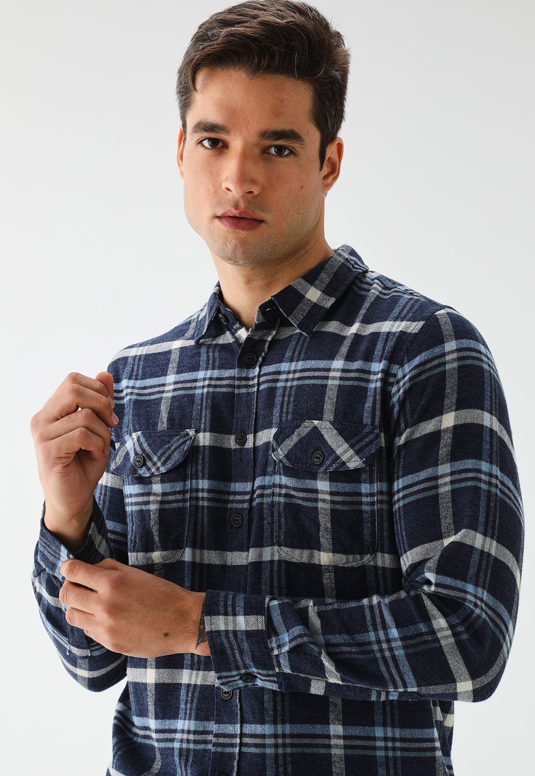 Imagem principal Camisa Vissla Reta Xadrez Azul-Marinho Vissla azul marinho