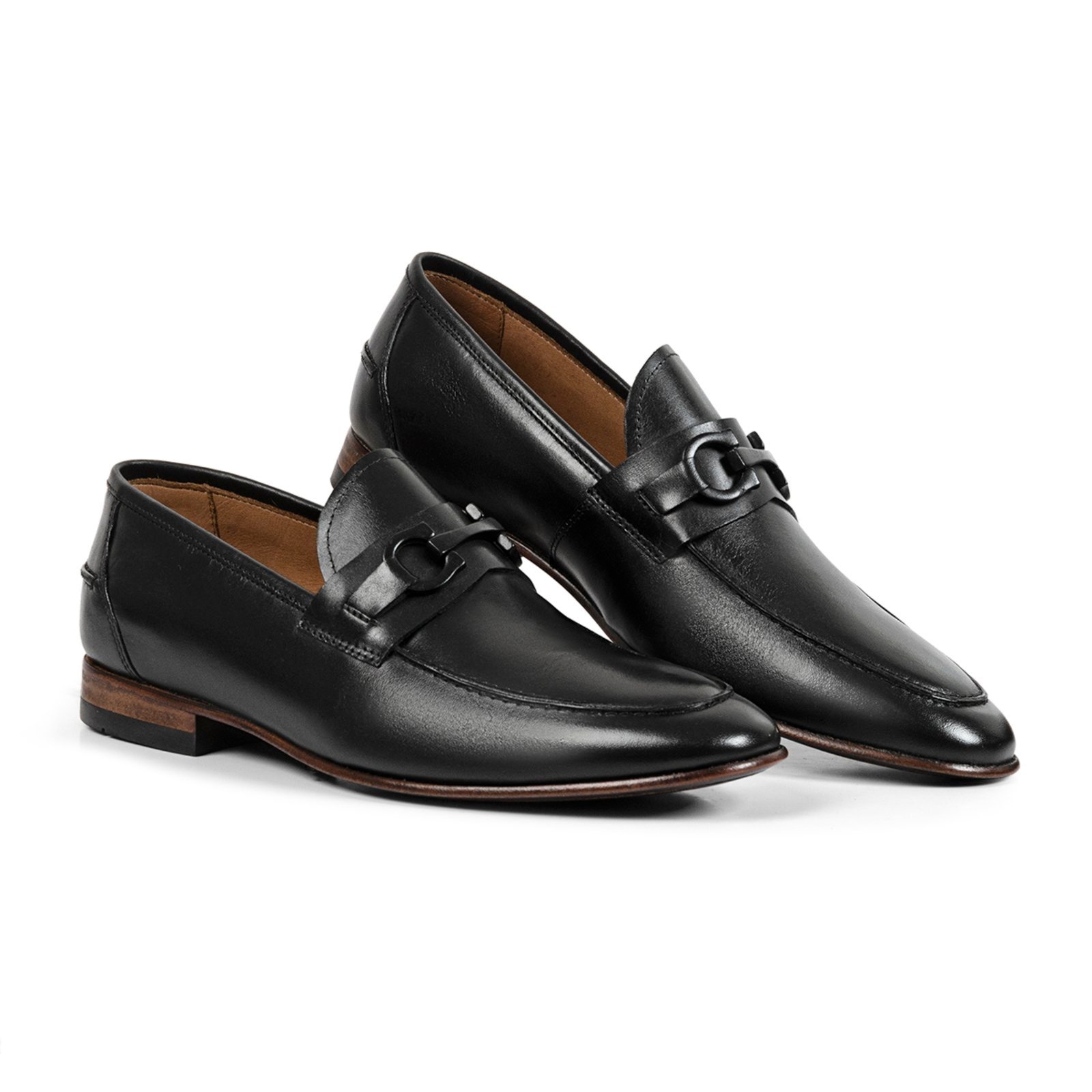 Imagem principal Sapato Social Masculino Veritimo Mocassim Oxford Clássico Em Couro Metal Bico Redondo Veritimo preto