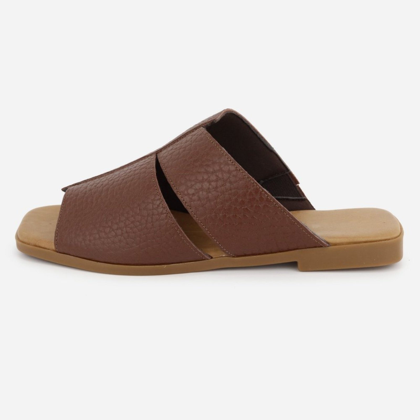 Imagem principal Rasteira Largas Tiras Fácil Calce Maria Paula Couro MARIA PAULA marrom