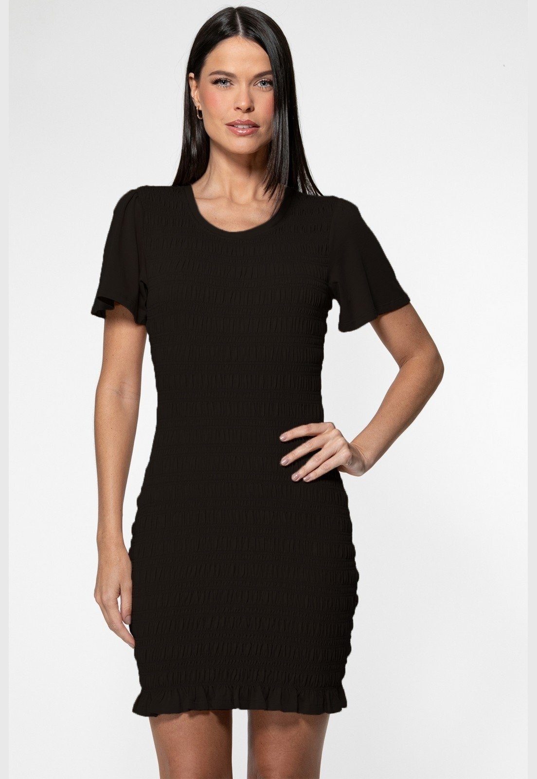 Imagem principal Vestido Guess Mini Lastex Franzido Guess preto