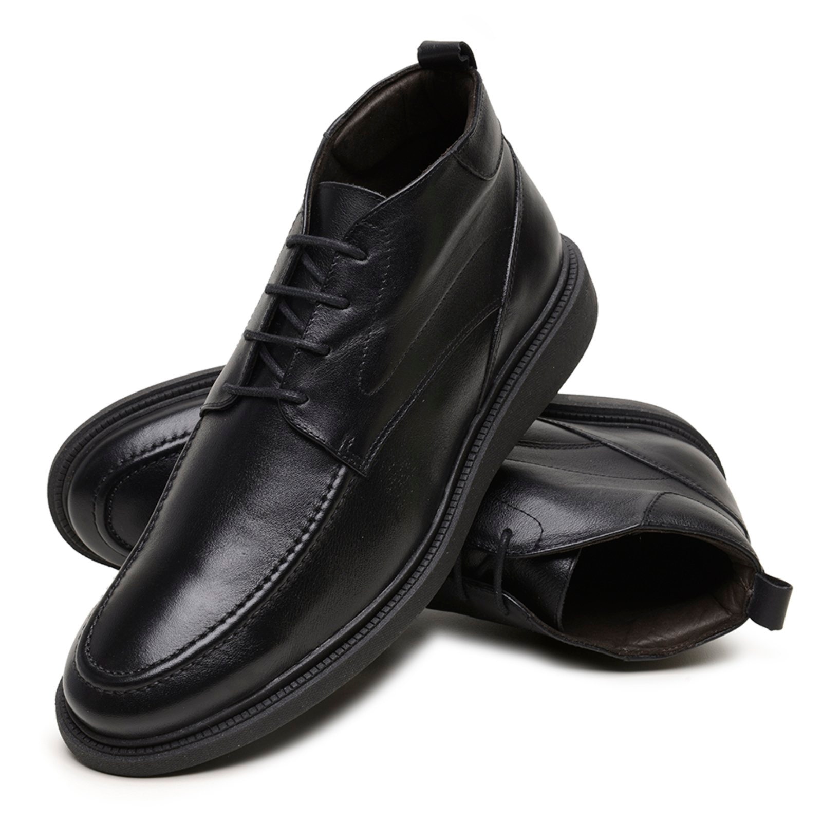 Imagem principal Sapato Masculino Casual Anna Andrade Bota Couro Amarrar Social Cano Baixo Conforto Anna Andrade preto