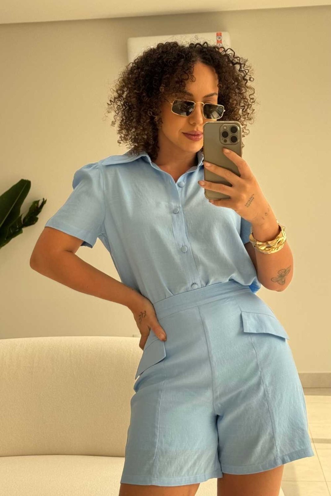 Imagem principal Bermuda Vanibele Viscolinho Claro Vanibele azul