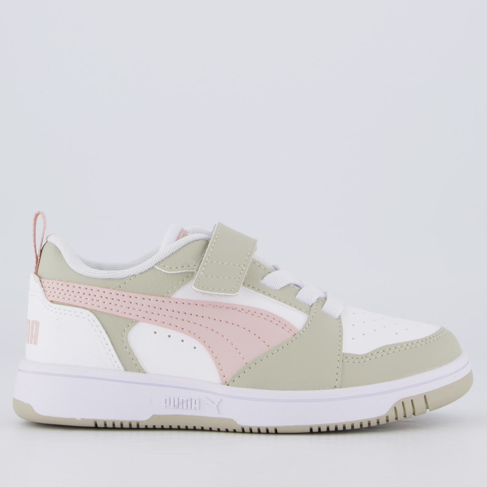 Imagem principal Tênis Puma Rebound V6 LO Juvenil e Bege Puma branco