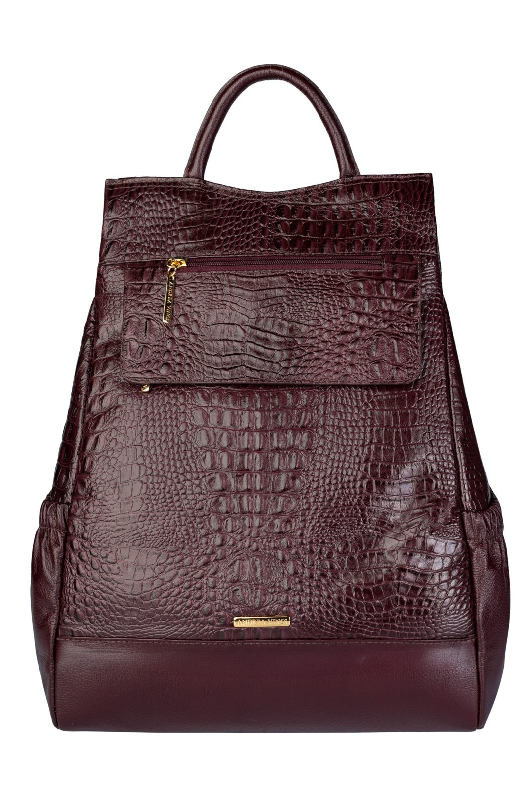Imagem principal Mochila Andrea Vinci Antifurto De Couro Croco Suelen - Marsala Andrea Vinci caramelo