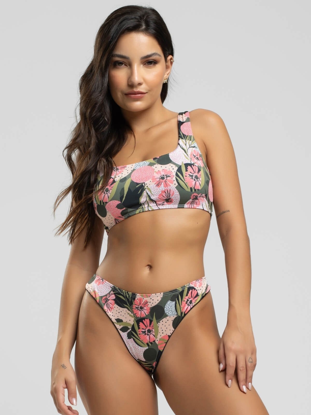 Imagem principal Biquini Regata Calcinha Fio Duplo Proteção Uv 50+ Vicbela Rosa Vicbela estampado/multicolorido/pink/rosa rosa