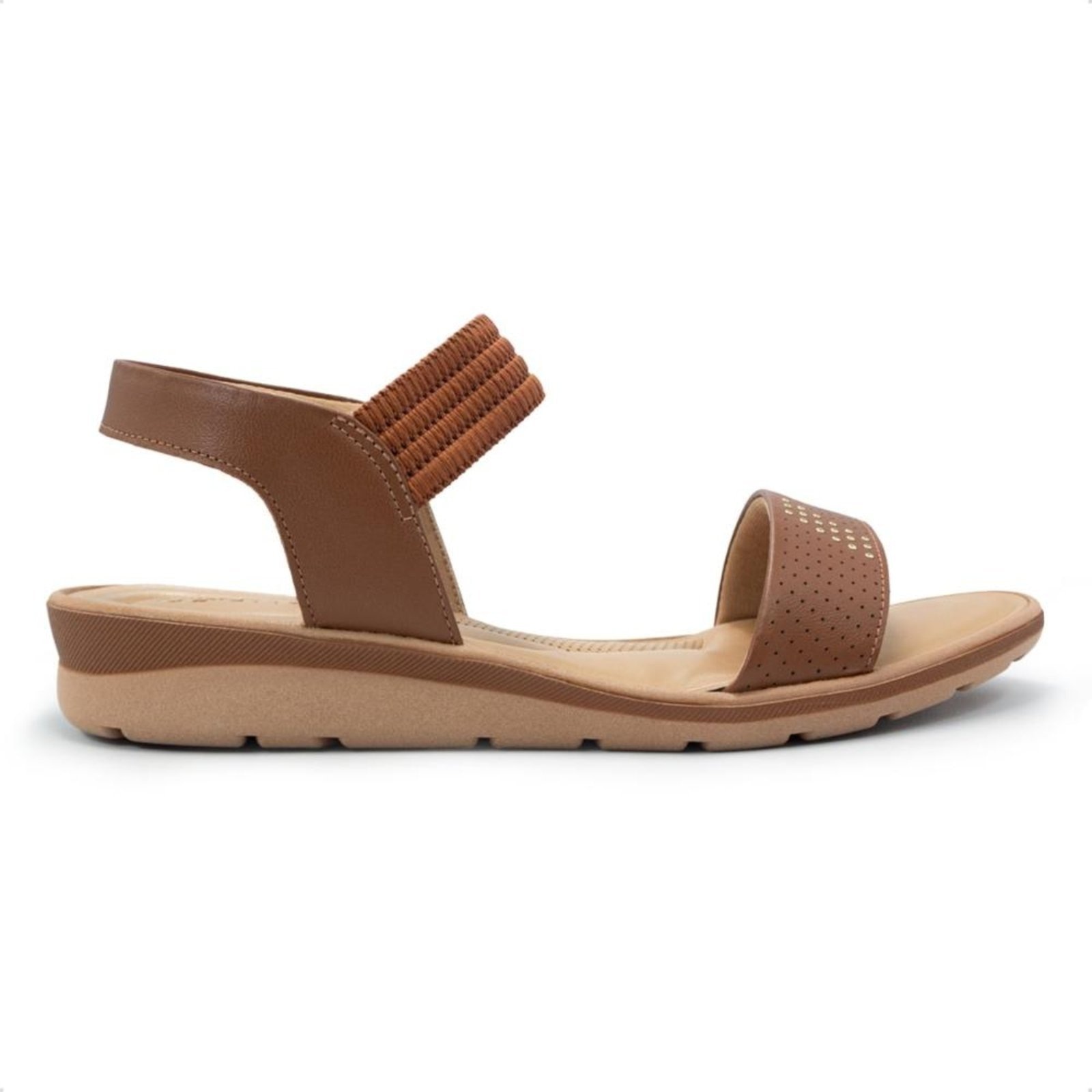 Imagem principal Sandália Usaflex Feminina Detalhe Rebite Couro Casual MA03006 Usaflex marrom